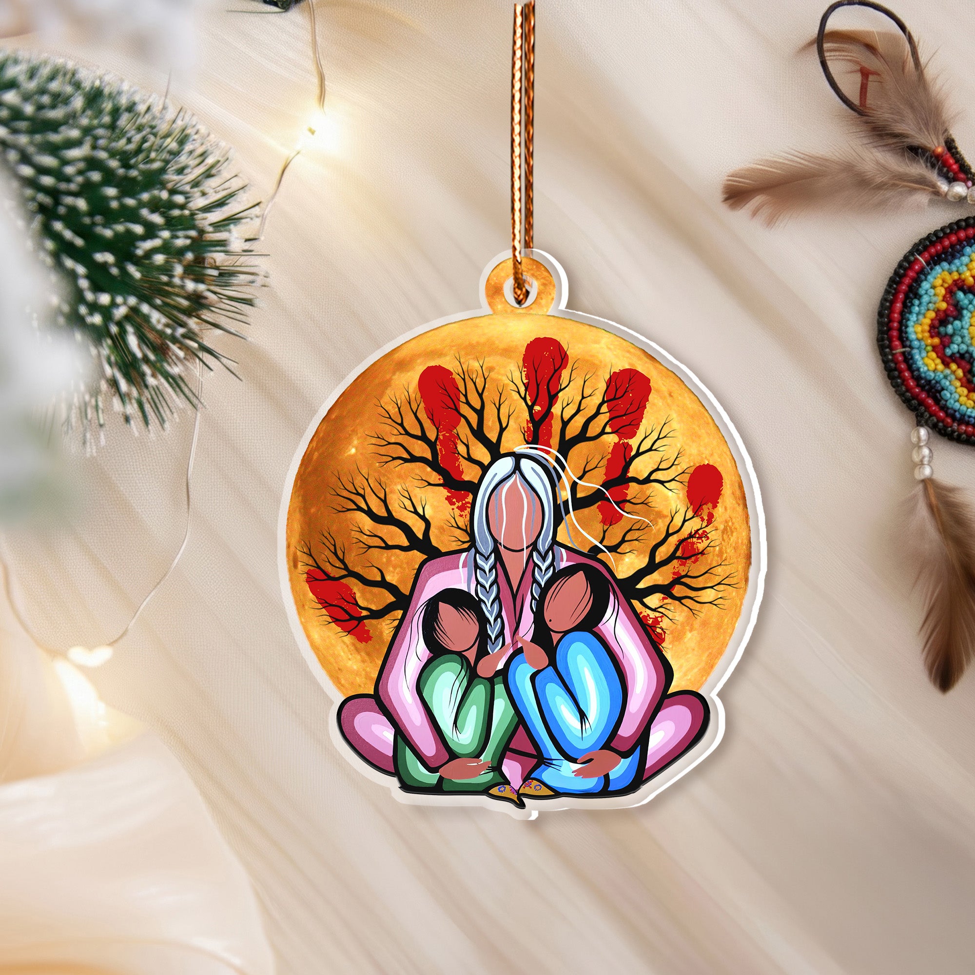 Embrace of the Ancestors Native Memorial Ornament Unique Christmas Gift Decor Flat Acrylic