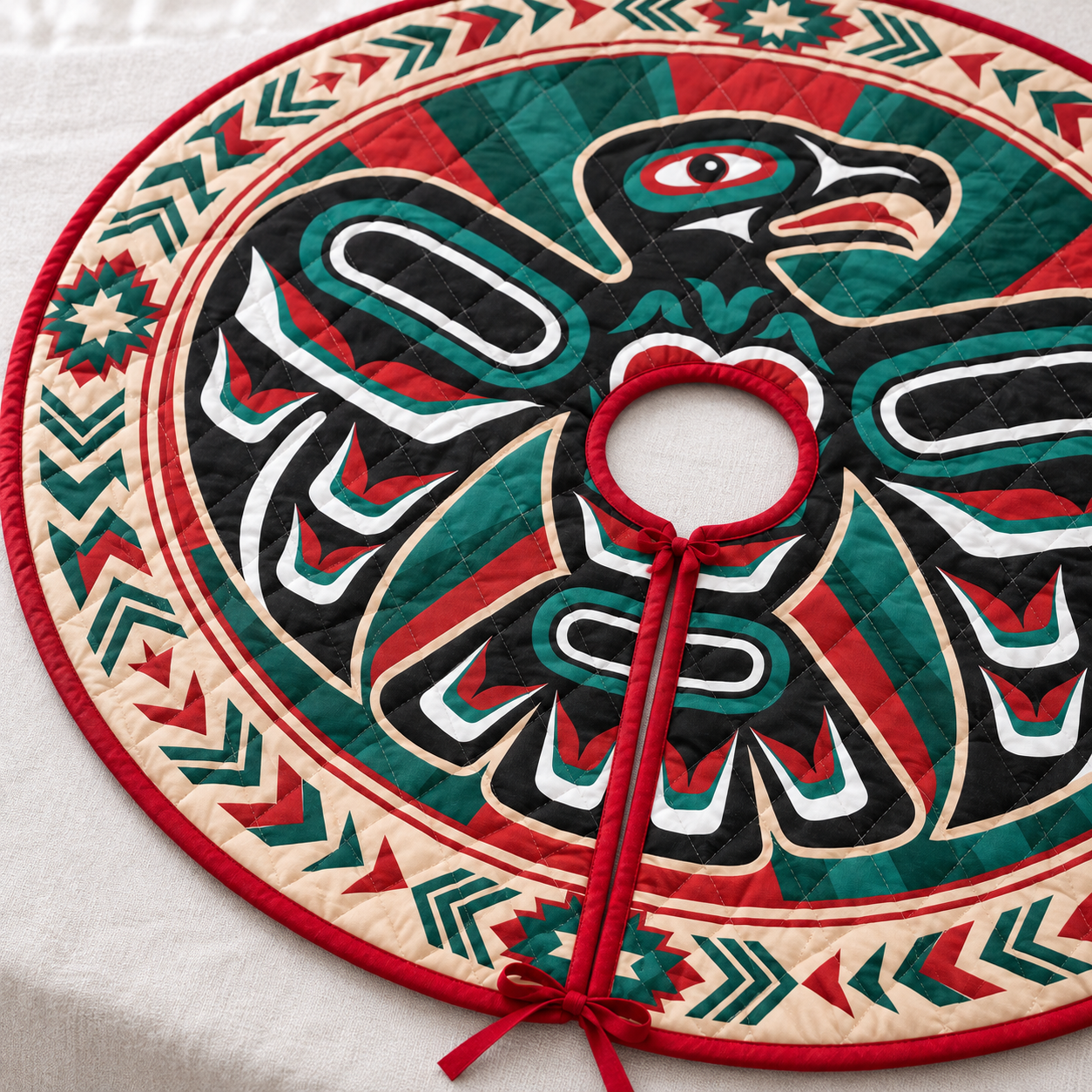 Sacred Thunderbird Sacred Power Timeless Spirit - Quilted Tree Skirt Holiday Decor