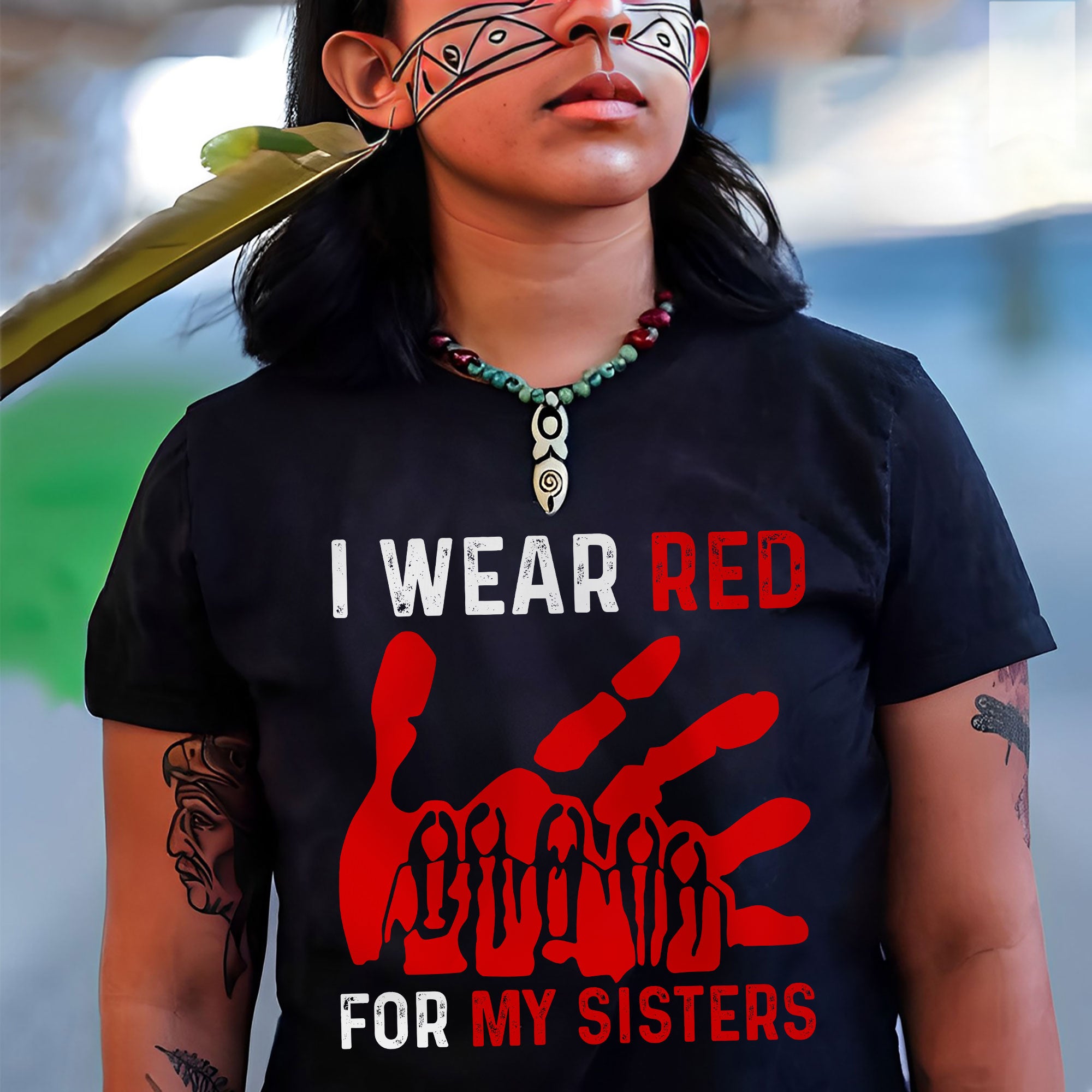 MMIW I Wear Red For My Sister Red Hand Unisex T-Shirt/Hoodie/Sweatshirt