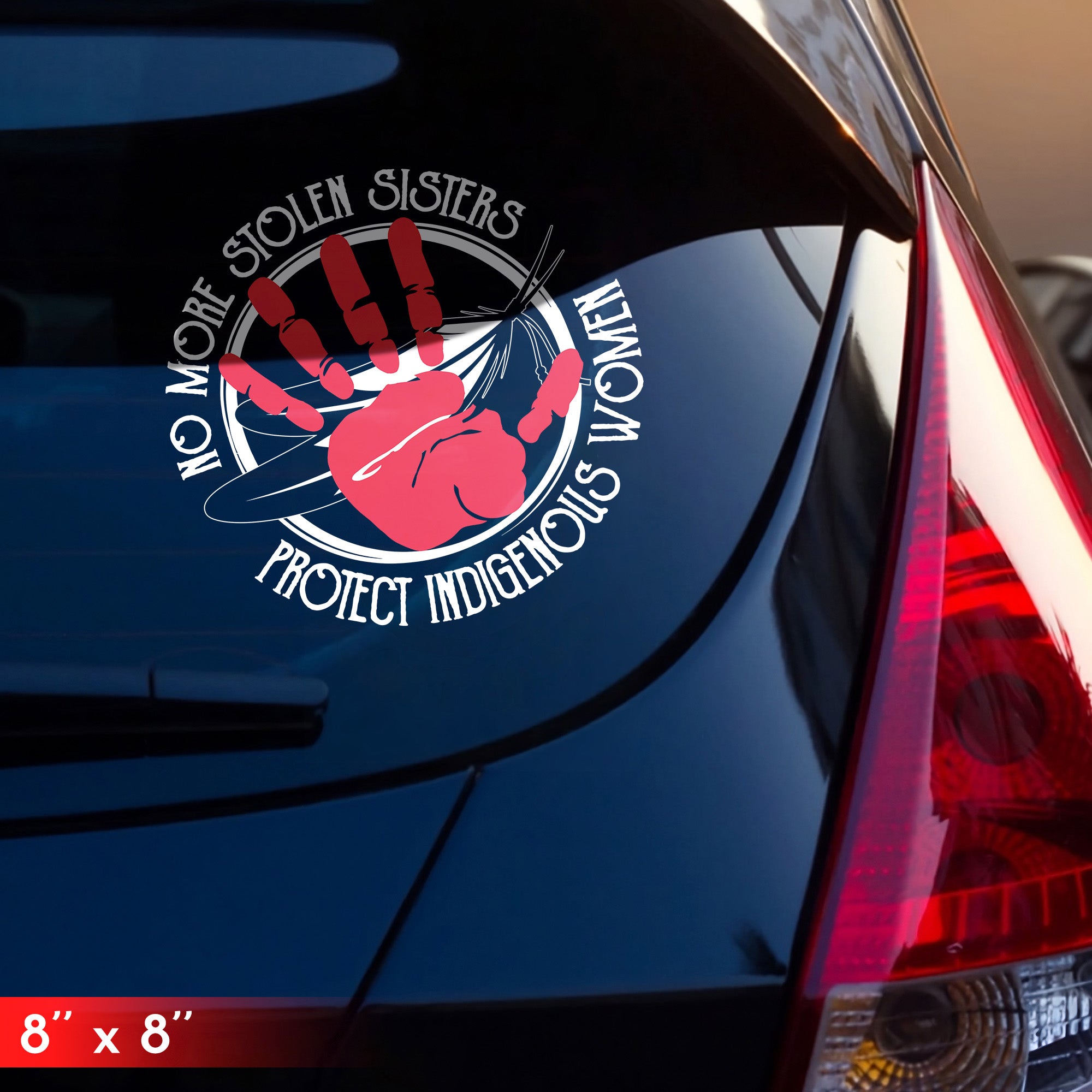 No More Stolen Sisters Red Hand Decal - Protect Indigenous Women