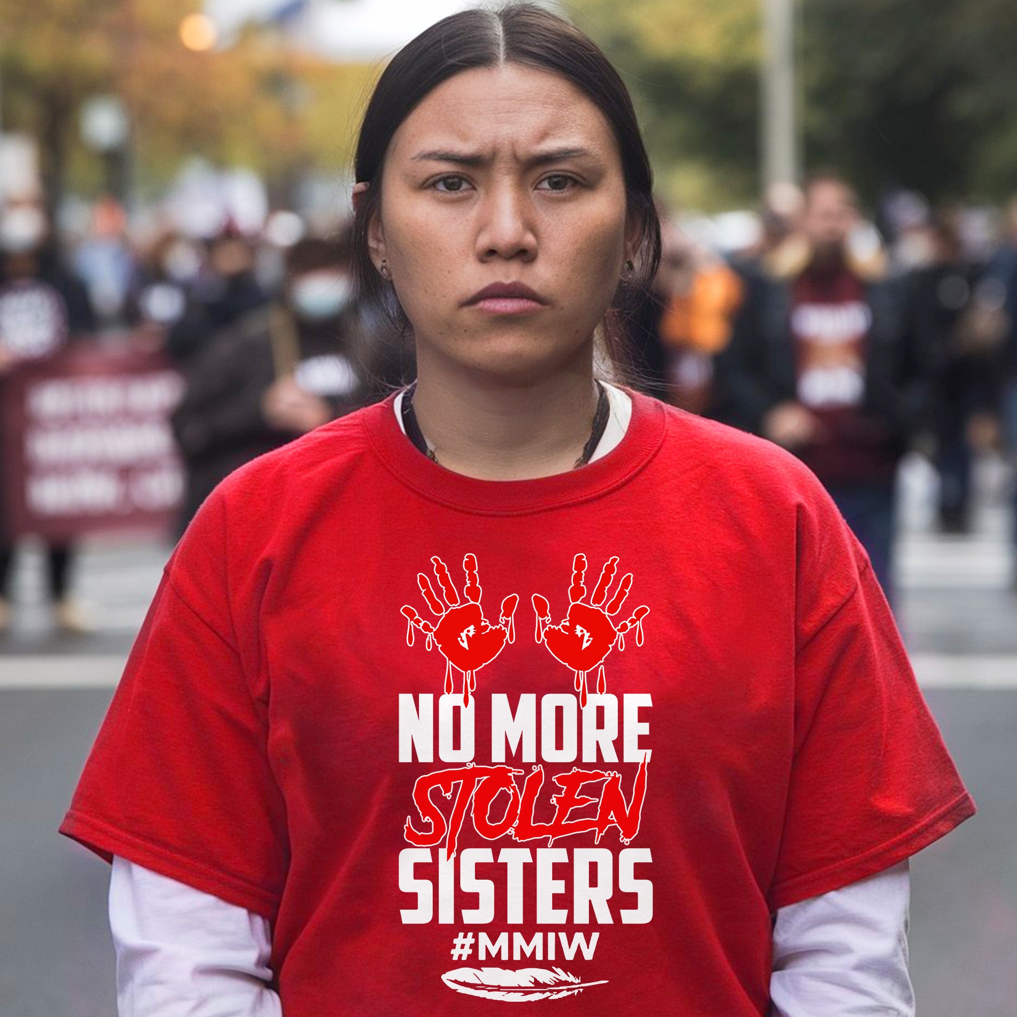 No More Stolen Sisters - MMIW Unisex T-Shirt/T-Shirt V-Neck/Hoodie/Sweatshirt One Side