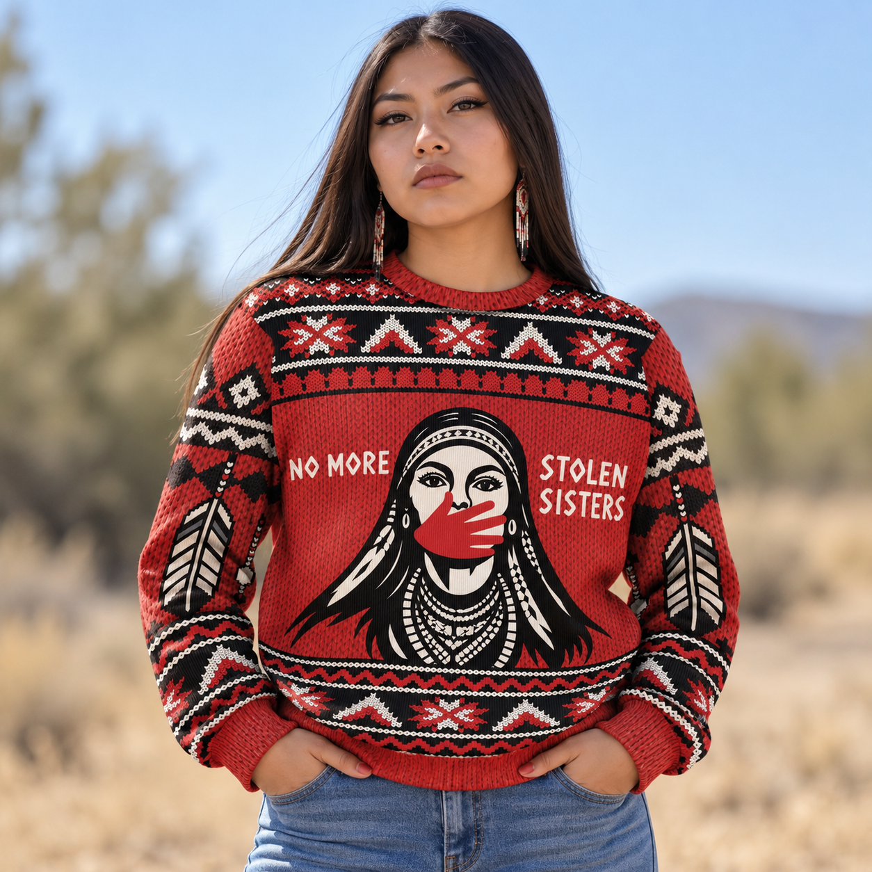 MMIW Awareness - No More Stolen Sisters Ugly Sweater Unisex