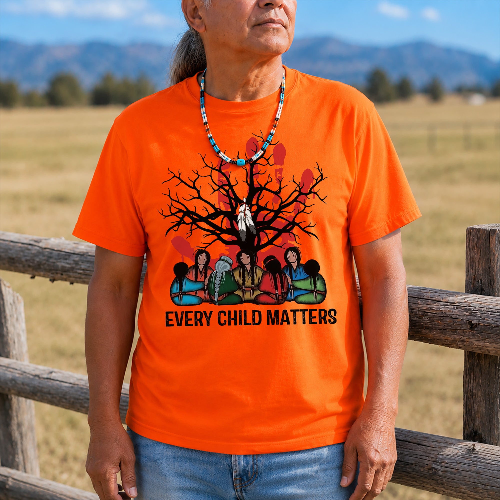 Every Child Matters Indigenous Roots Red Hand Design For Orange Shirt Day Unisex T-shirt/Hoodie/Sweatshirt