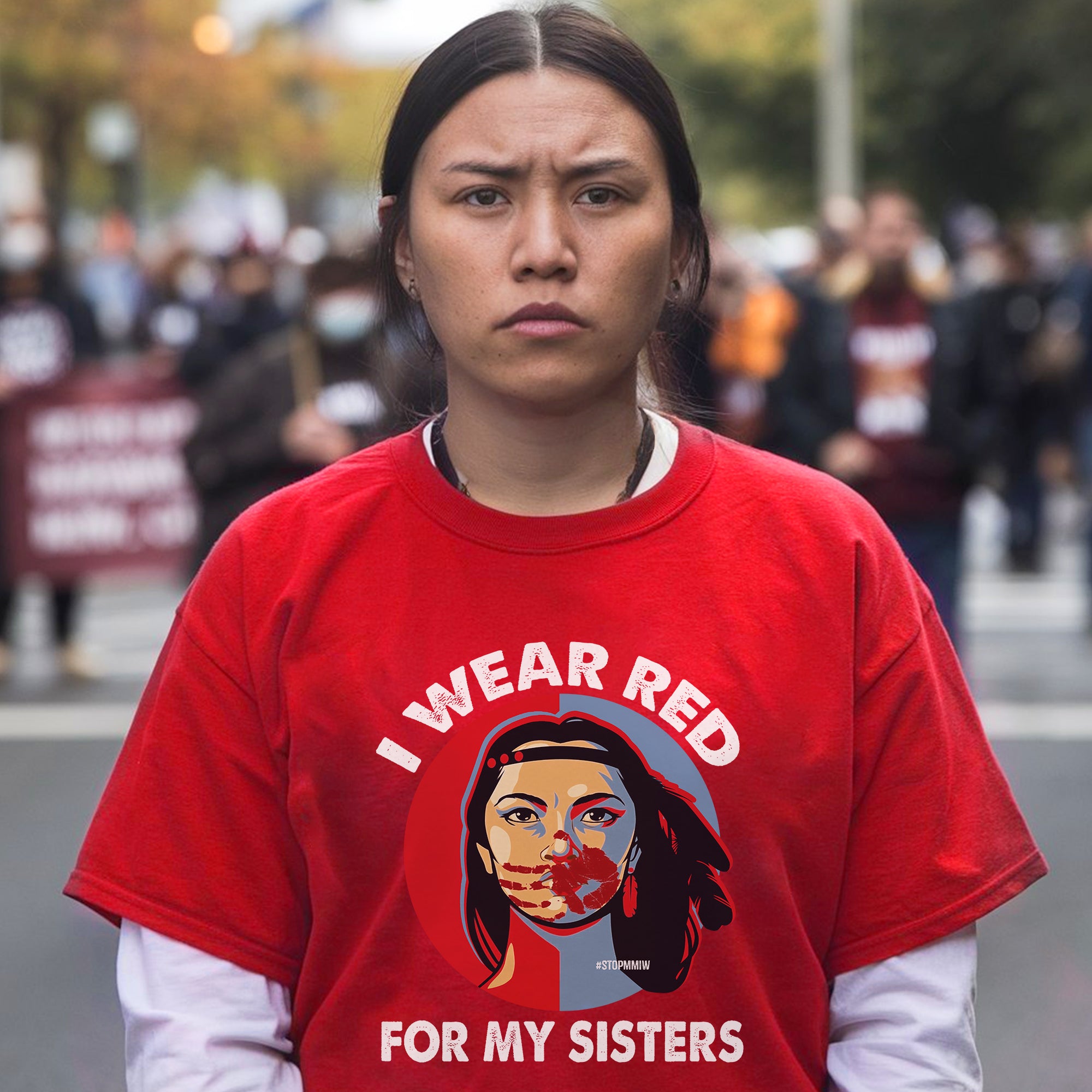 MMIW I Wear Red For My Sisters Red Hand Indigenous Women Unisex T-Shirt/Hoodie/Sweatshirt