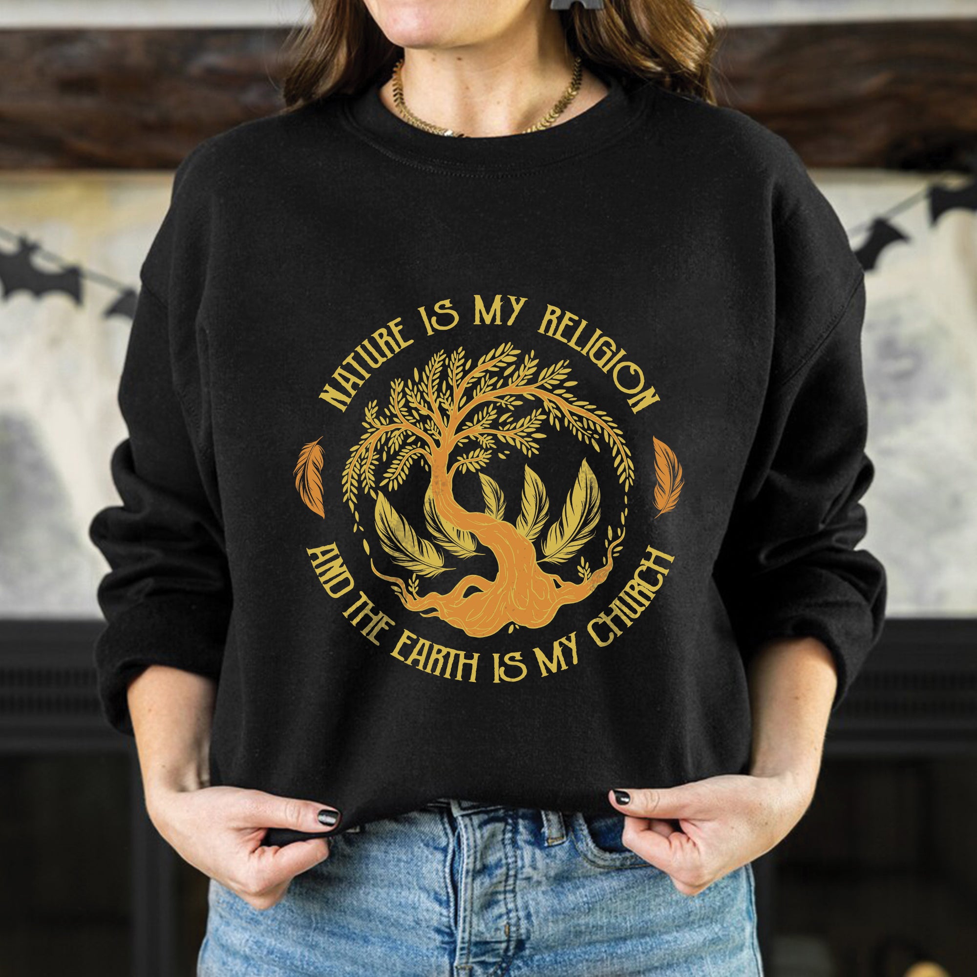 Nature Is My Religion And The Earth Is My Church Unisex T-Shirt/T-Shirt V-Neck/Hoodie/Sweatshirt - N35