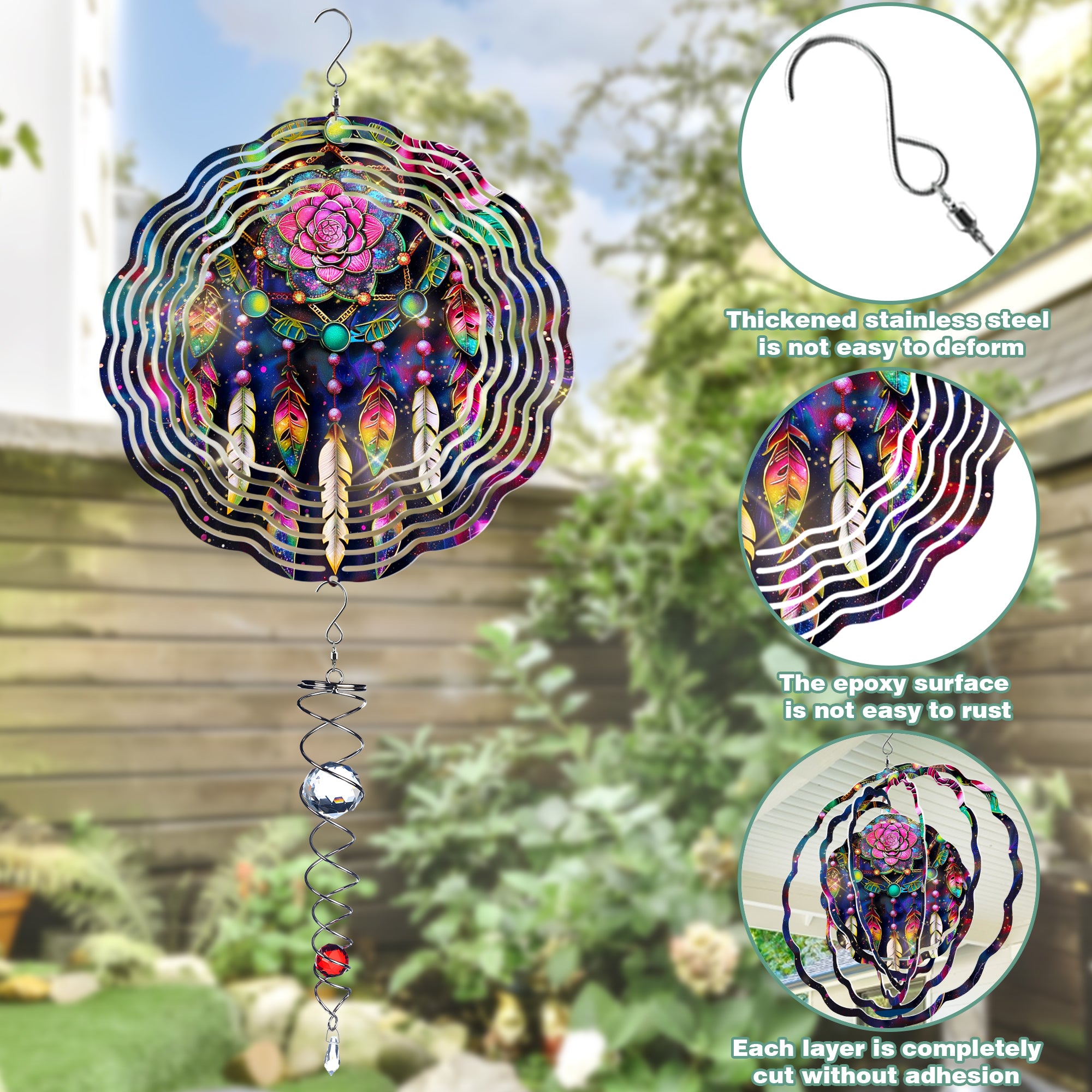 Galaxy Dreamcatcher Native American Style Wind Spinner