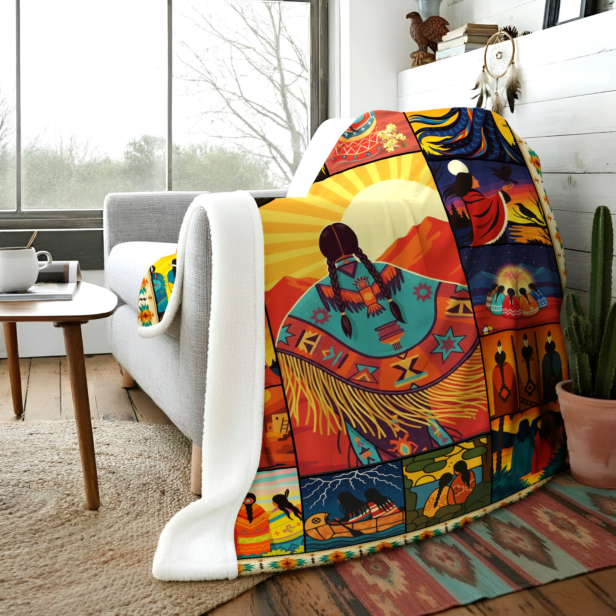 Essence of Indigenous Women Blanket Soft And Warm Fleece Blanket