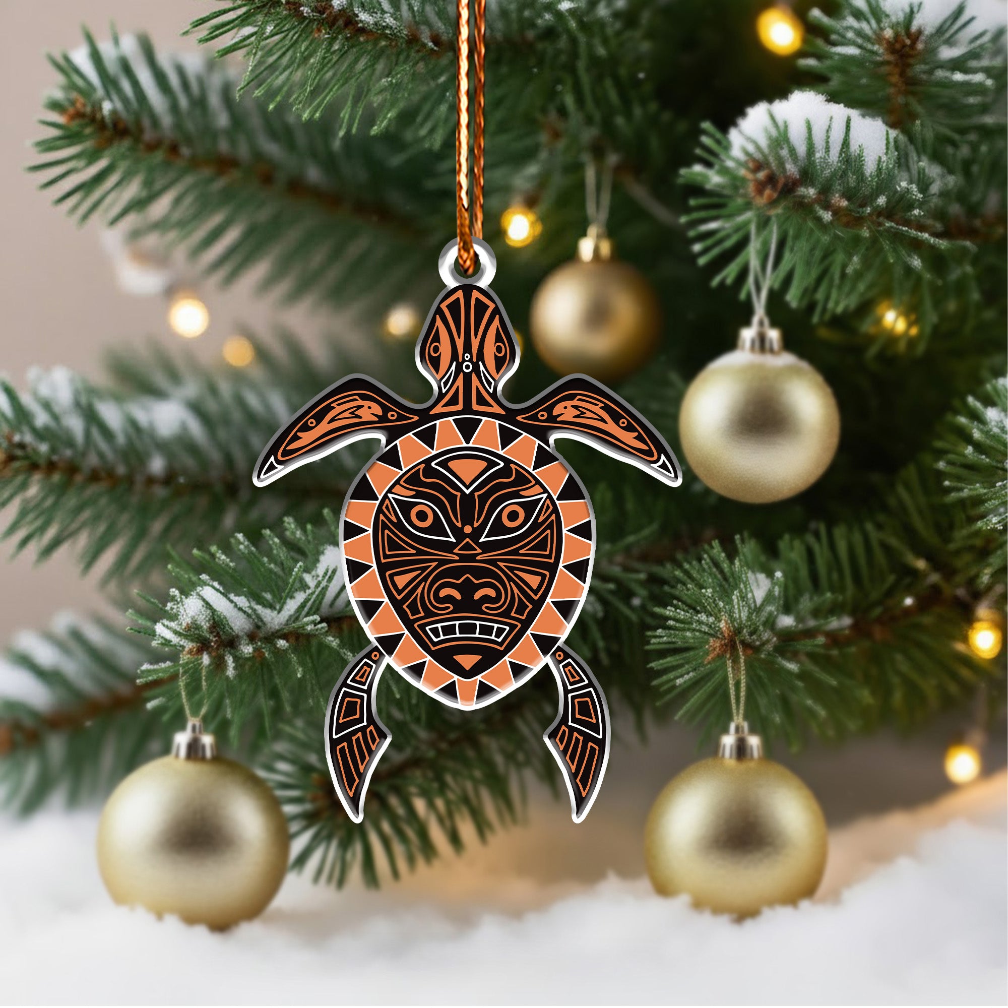 Guardian Turtle Ornament Native American Unique Christmas Gift Decor Flat Acrylic