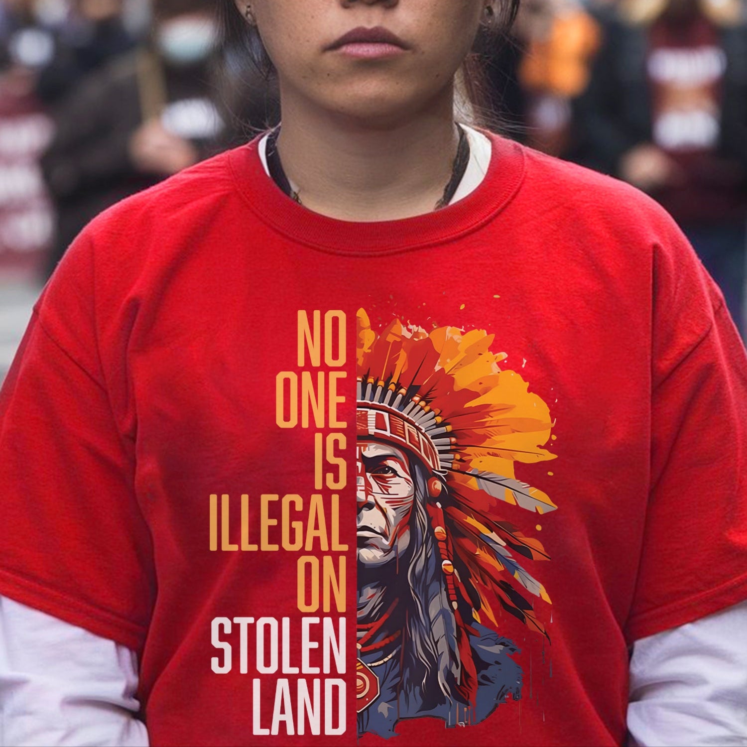 No One Is Illegal On Stolen Land Style 15 - Unisex T-Shirt/T-Shirt V-Neck/Hoodie/Sweatshirt