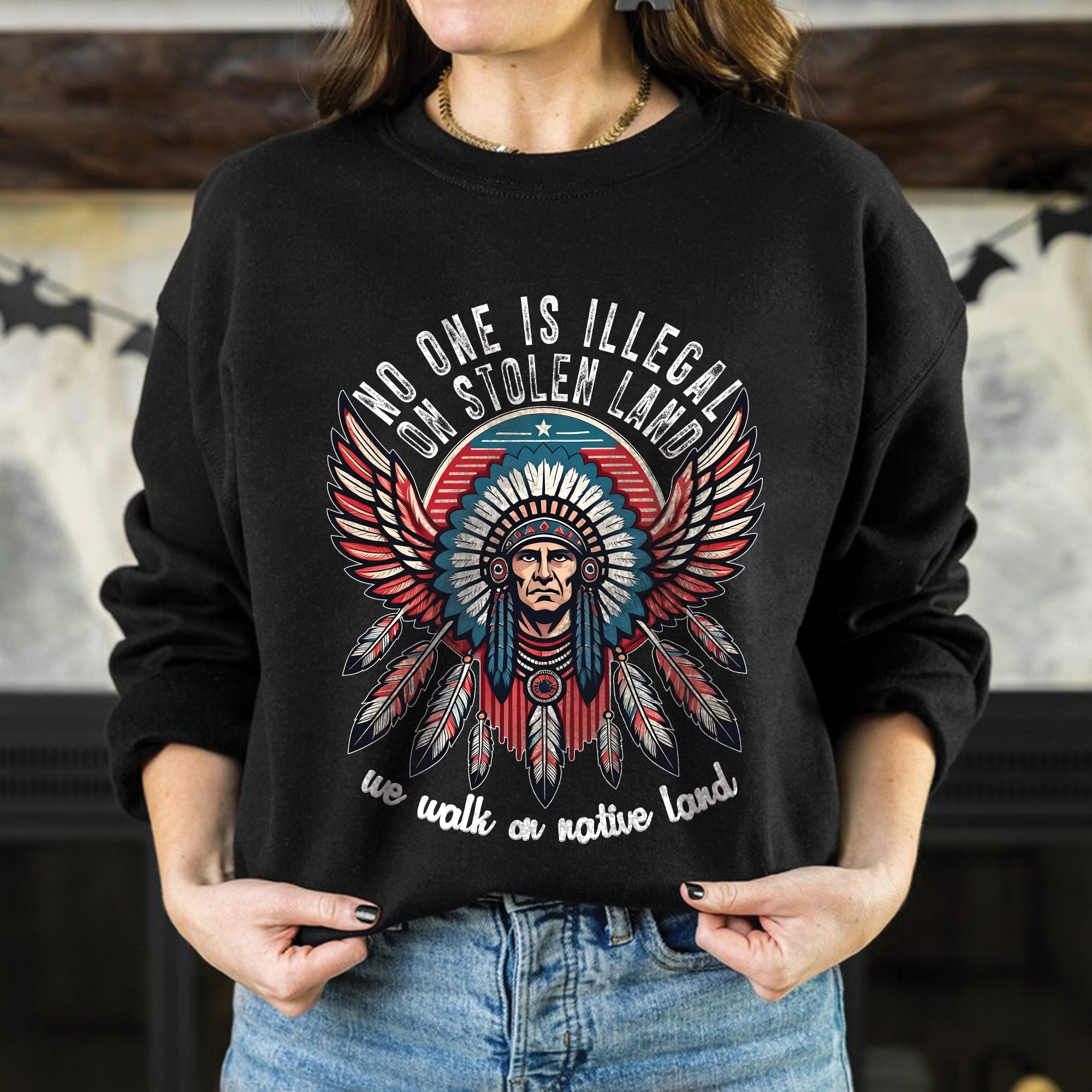 No One Is Illegal On Stolen Land - Unisex T-Shirt/T-Shirt V-Neck/Hoodie/Sweatshirt N51