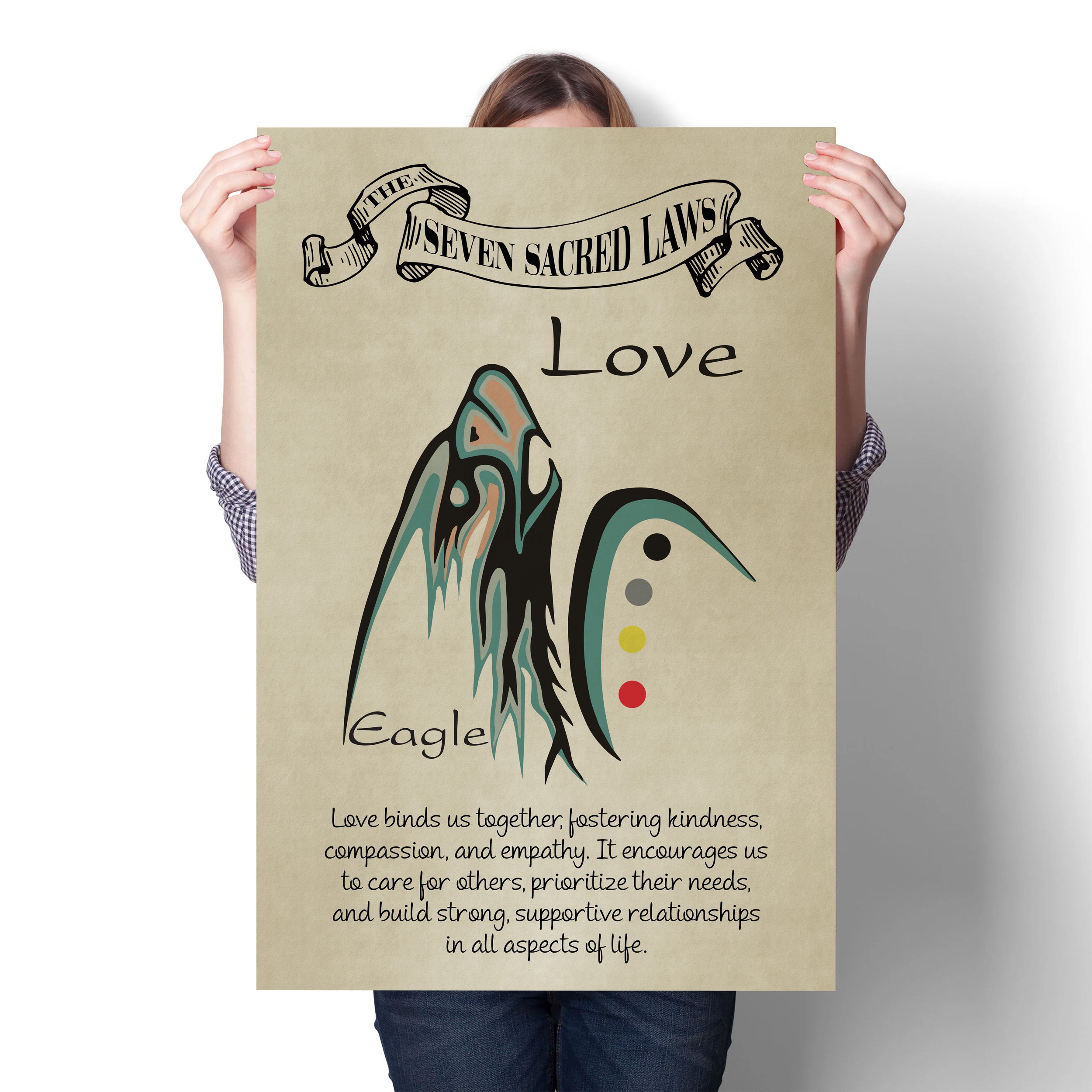 Love – Seven Sacred Laws Native American Spiritual Teaching Wall Art Poster/ Canvas