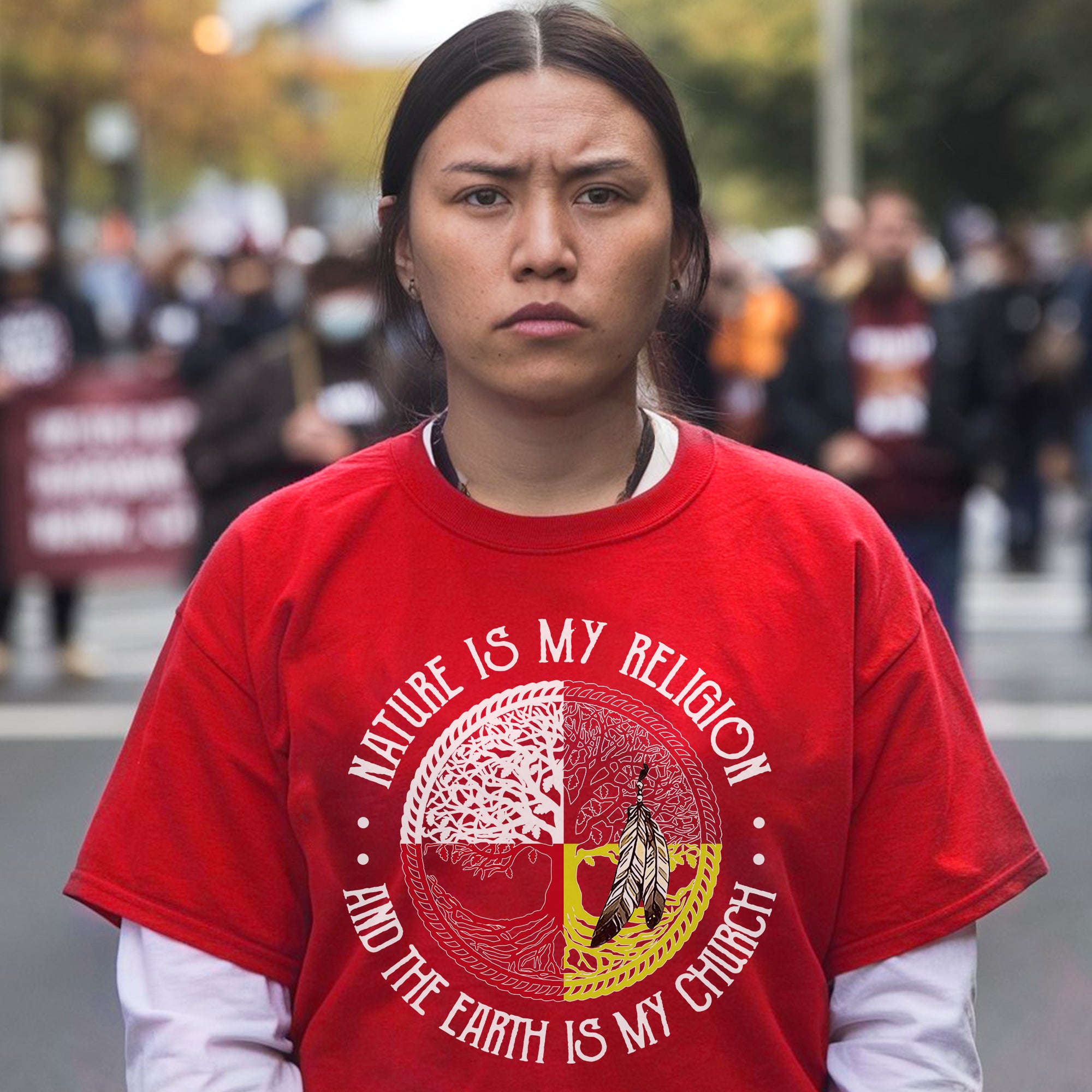 Nature Is My Religion And The Earth Is My Church Unisex T-Shirt/T-Shirt V-Neck/Hoodie/Sweatshirt - One Side
