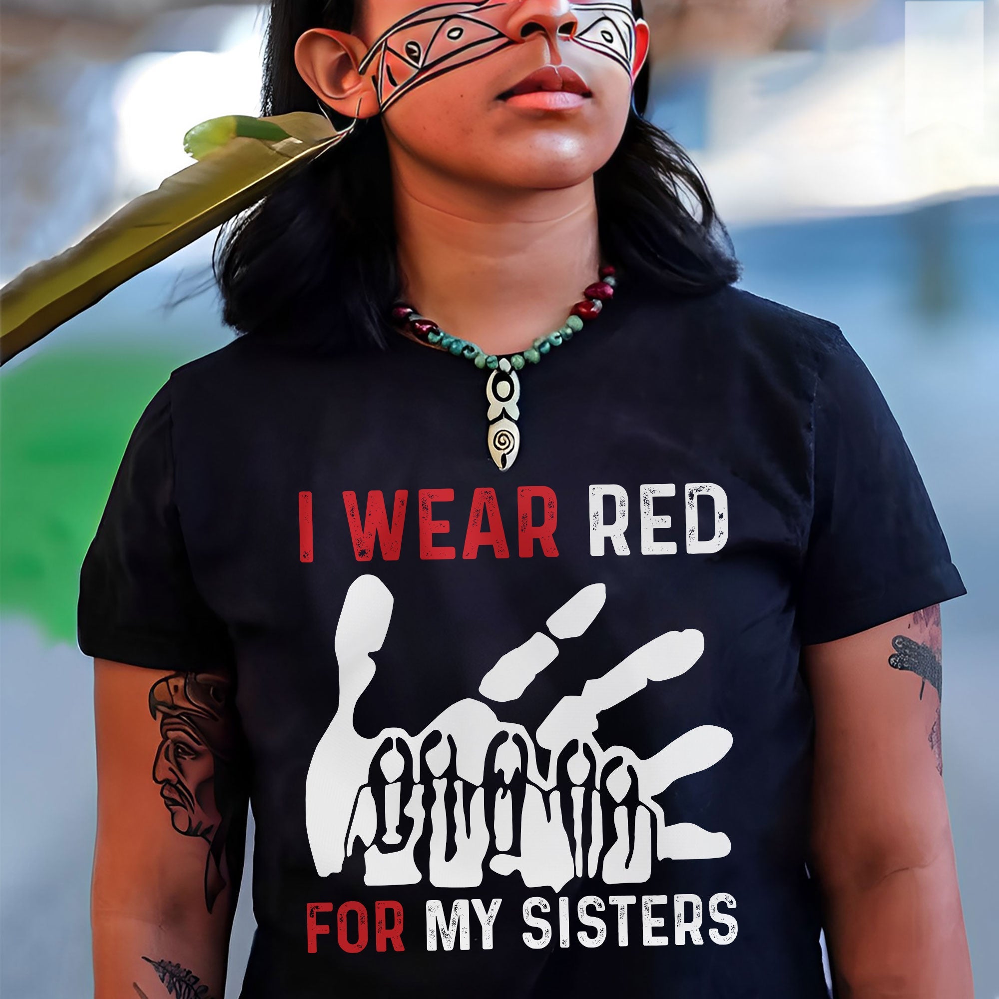 MMIW I Wear Red For My Sister Red Hand Unisex Hoodie/Sweatshirt/T-Shirt