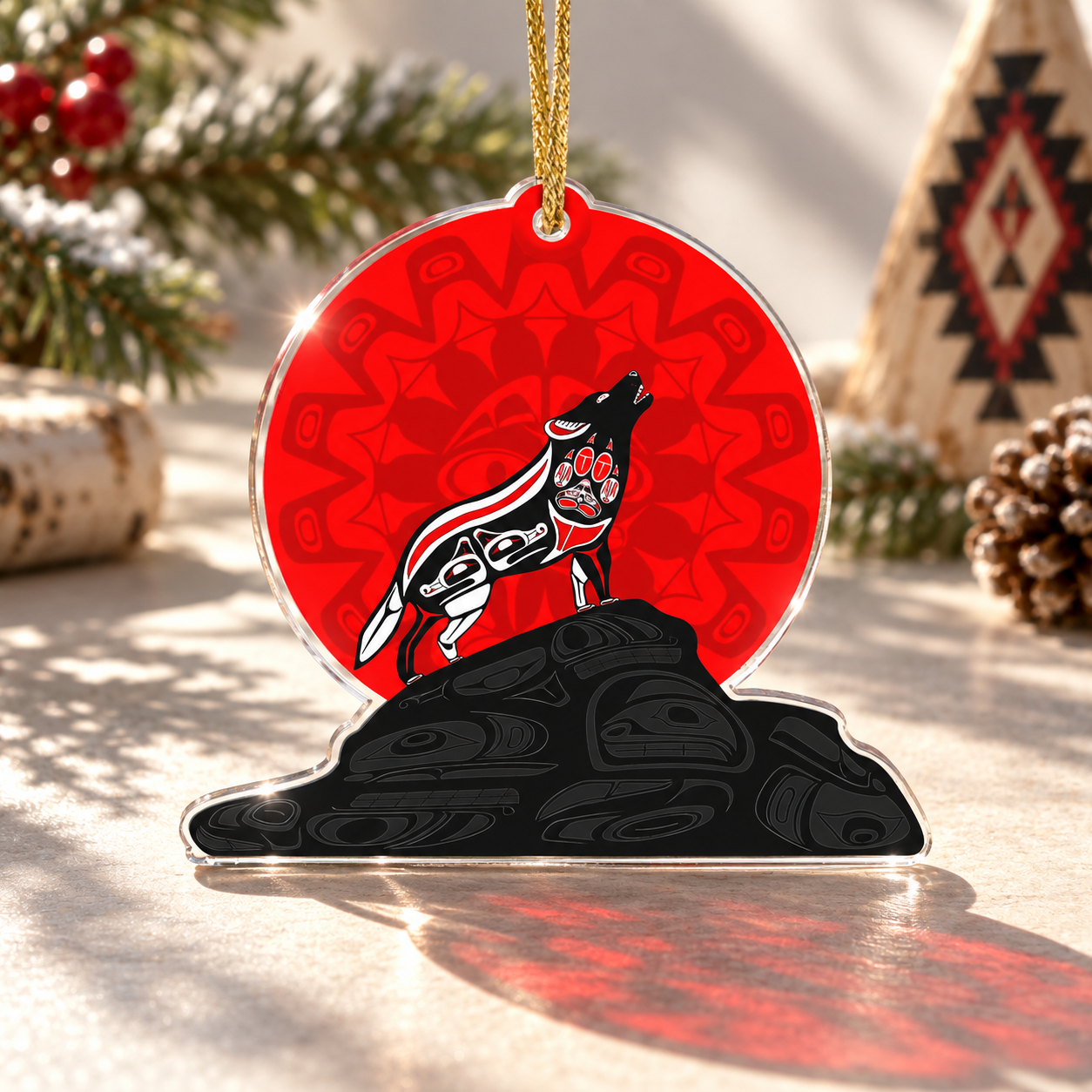 Wolf Native American - Unique Gift Decor Flat Acrylic