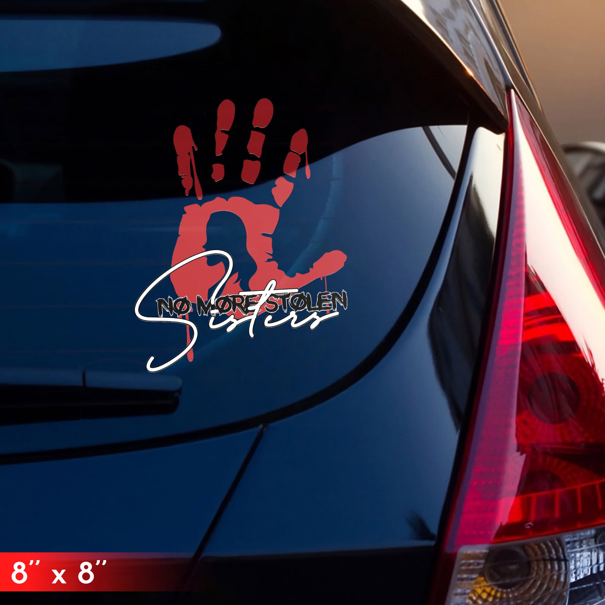 No More Stolen Sisters Red Hand Decal - MMIW Awareness