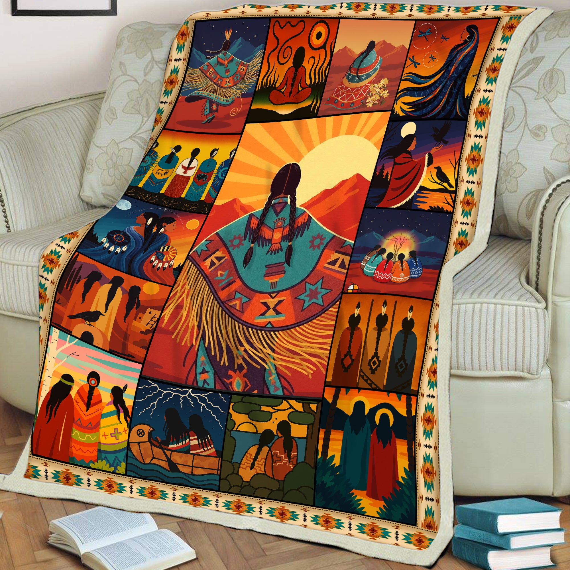 Essence of Indigenous Women Blanket Soft And Warm Fleece Blanket