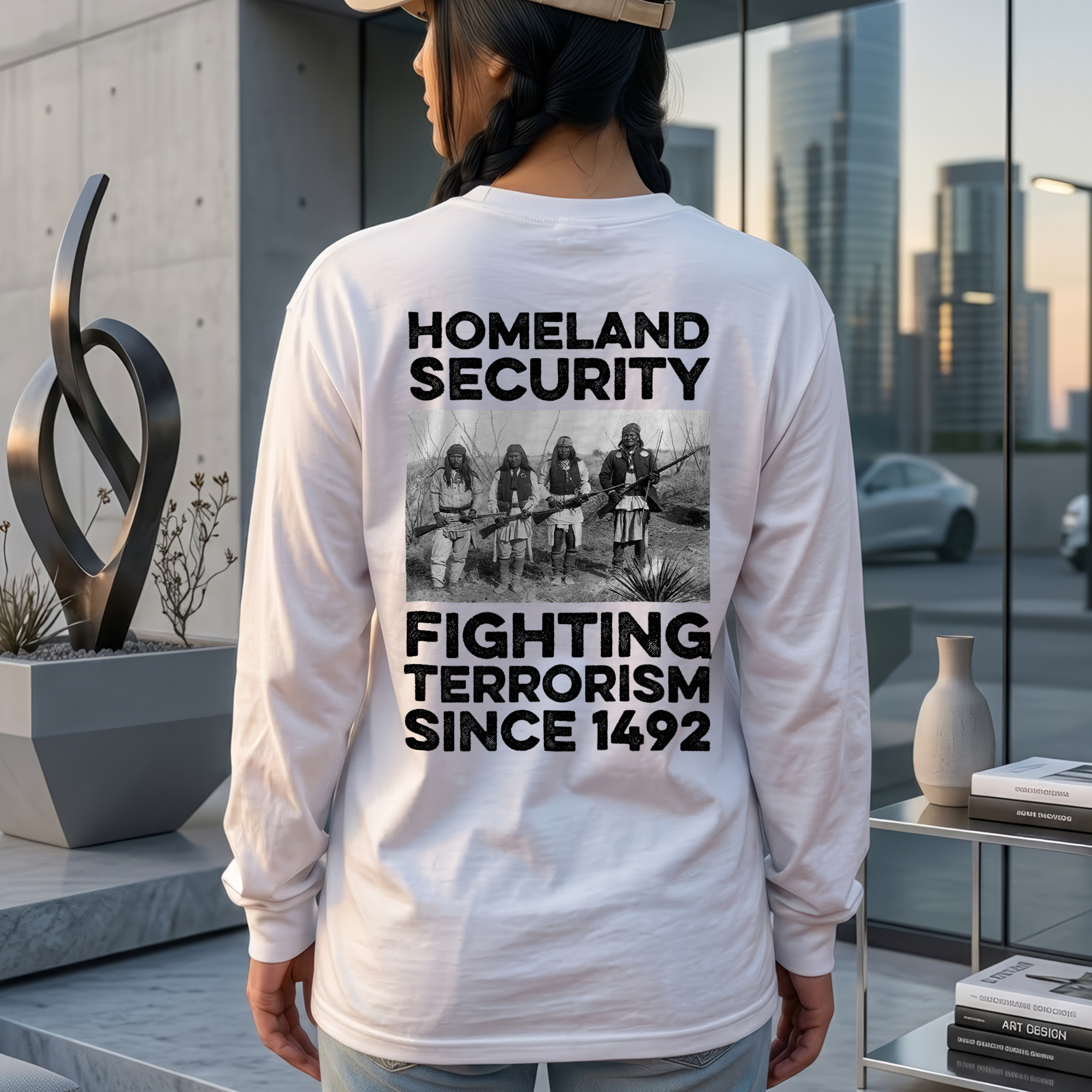 [Back] Homeland Security Fighting Terrorism Since 1492 Unisex Tank Top/Long Sleeve/Hoodie Zip