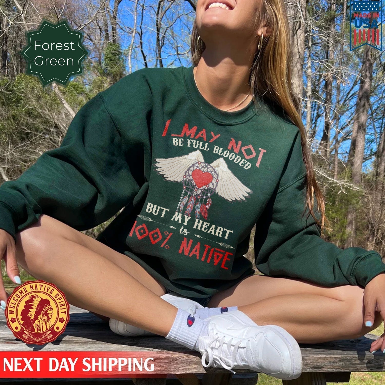 Native American I May Not Be Full Blooded 100% Native Heart Wing Unisex T-shirt/Hoodie/Sweatshirt