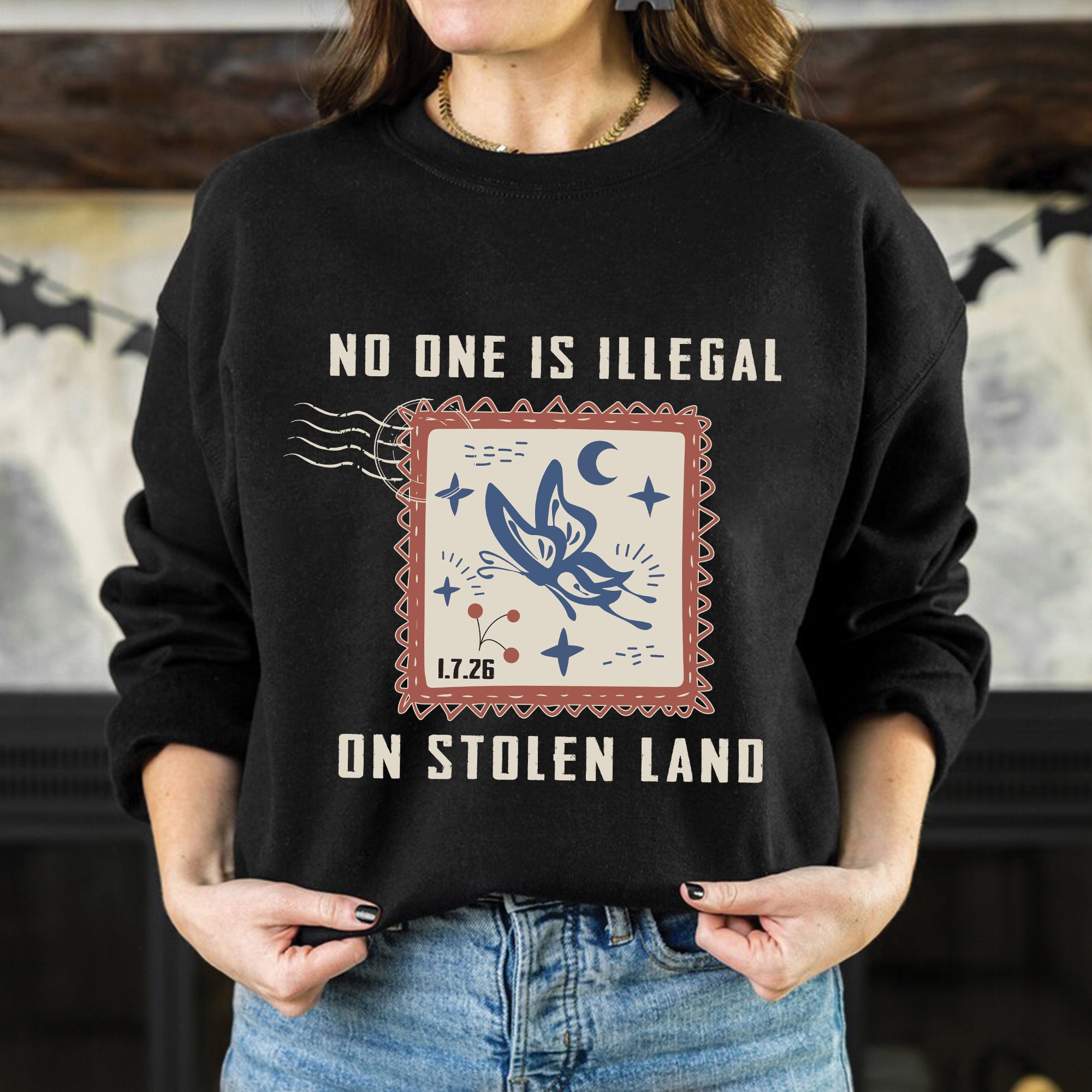No One Is Illegal On Stolen Land - Indigenous Empowerment Unisex T-shirt/V-neck T-shirt/Hoodie/Sweatshirt