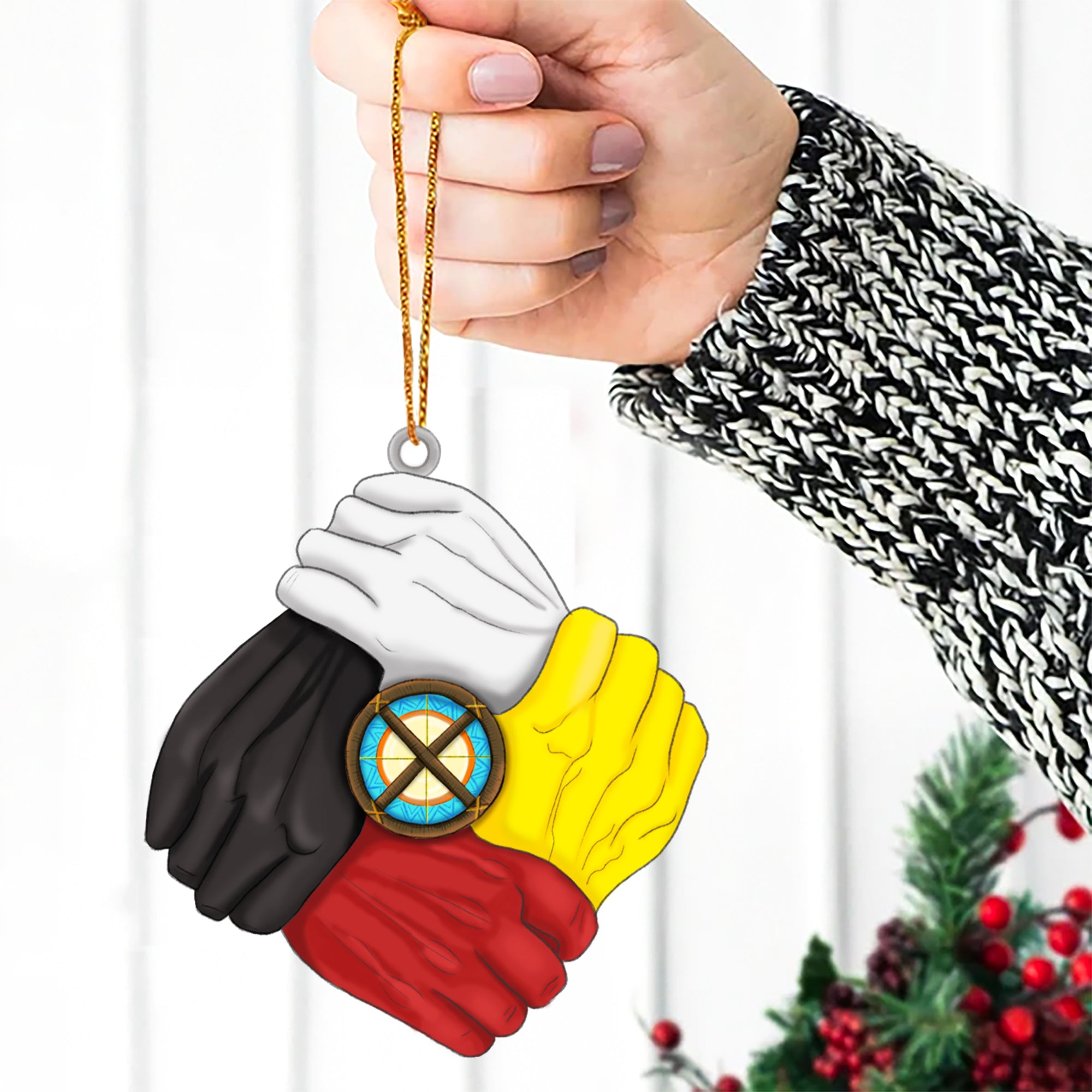 Four Directions Unity Hand Native American - Unique Christmas Gift Decor Flat Acrylic