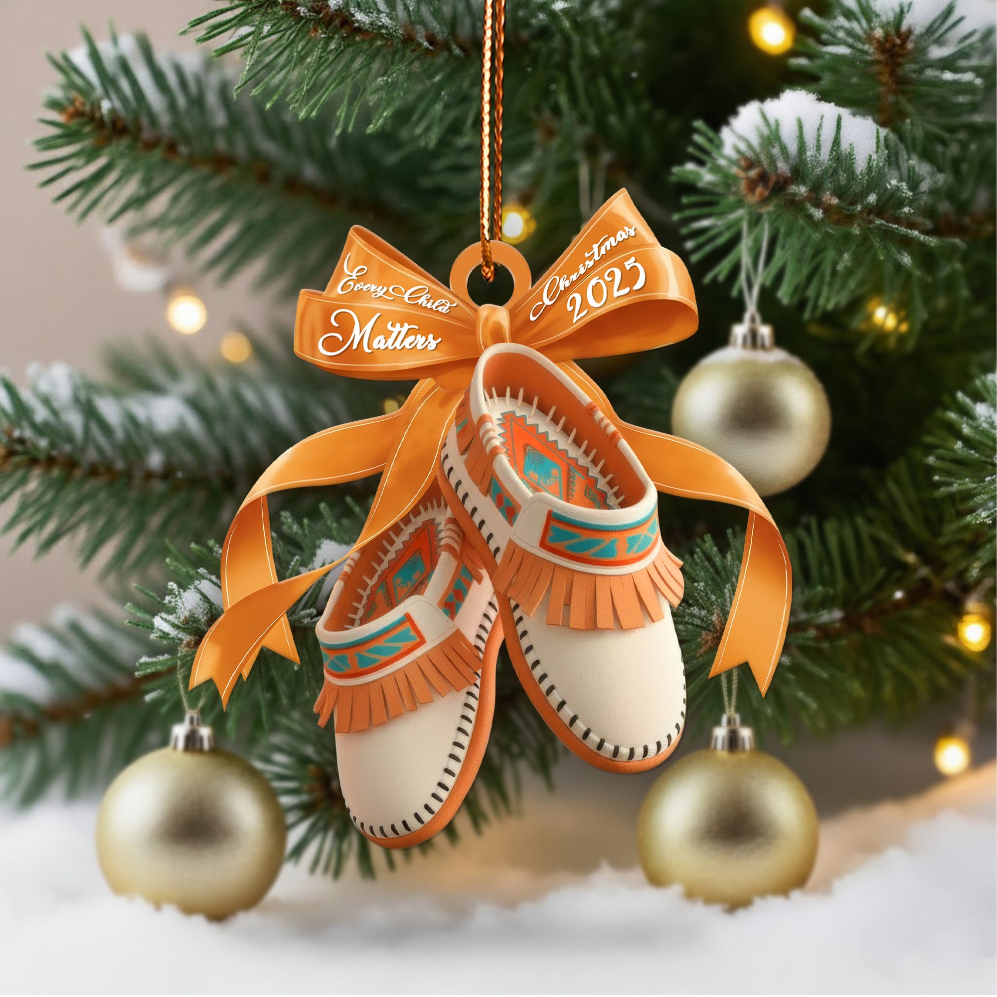 Native Moccasin Keepsake Ornament Every Child Matters 2025 Edition Unique Christmas Gift Decor Flat Acrylic
