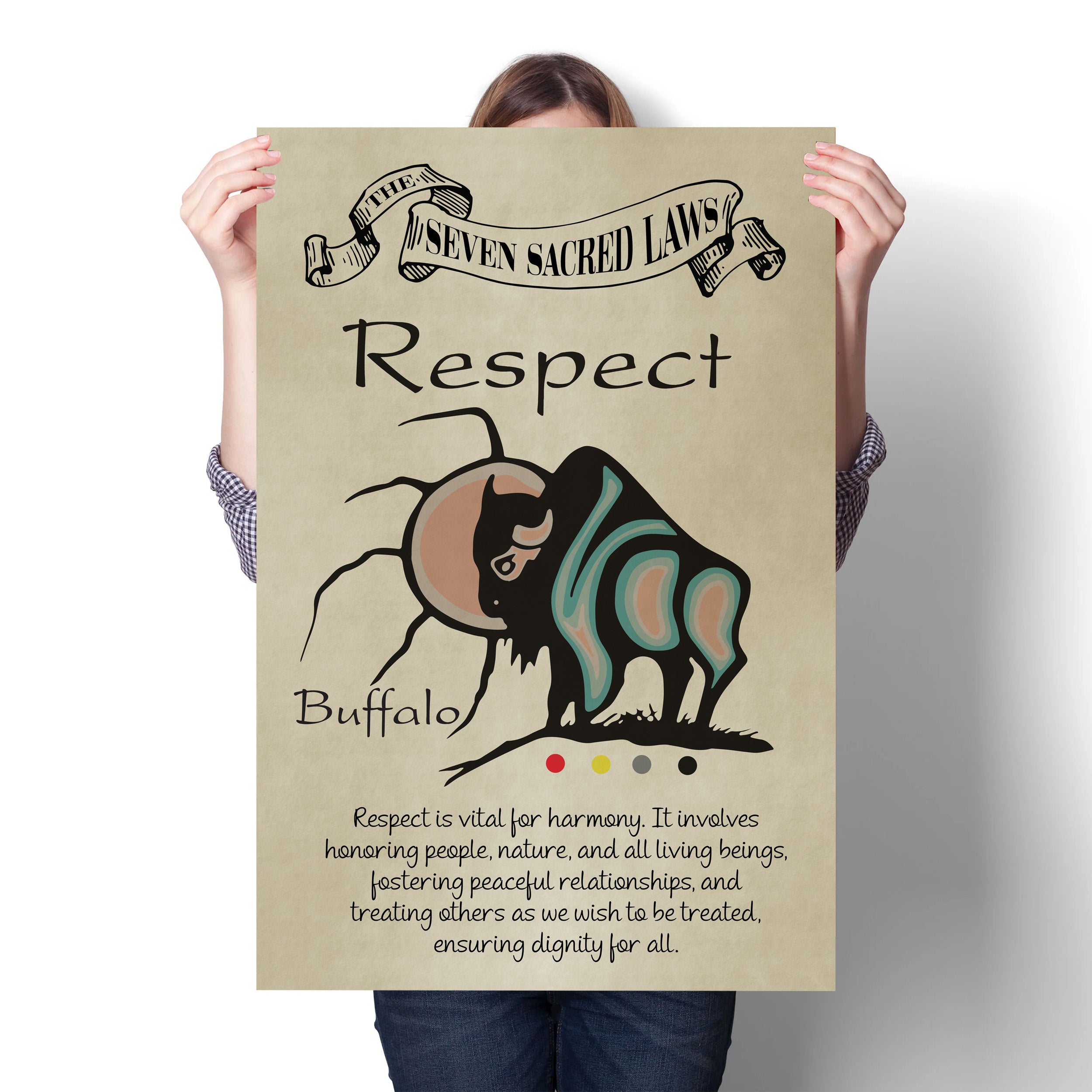 Respect – Seven Sacred Laws Native American Spiritual Teaching Wall Art Poster/ Canvas
