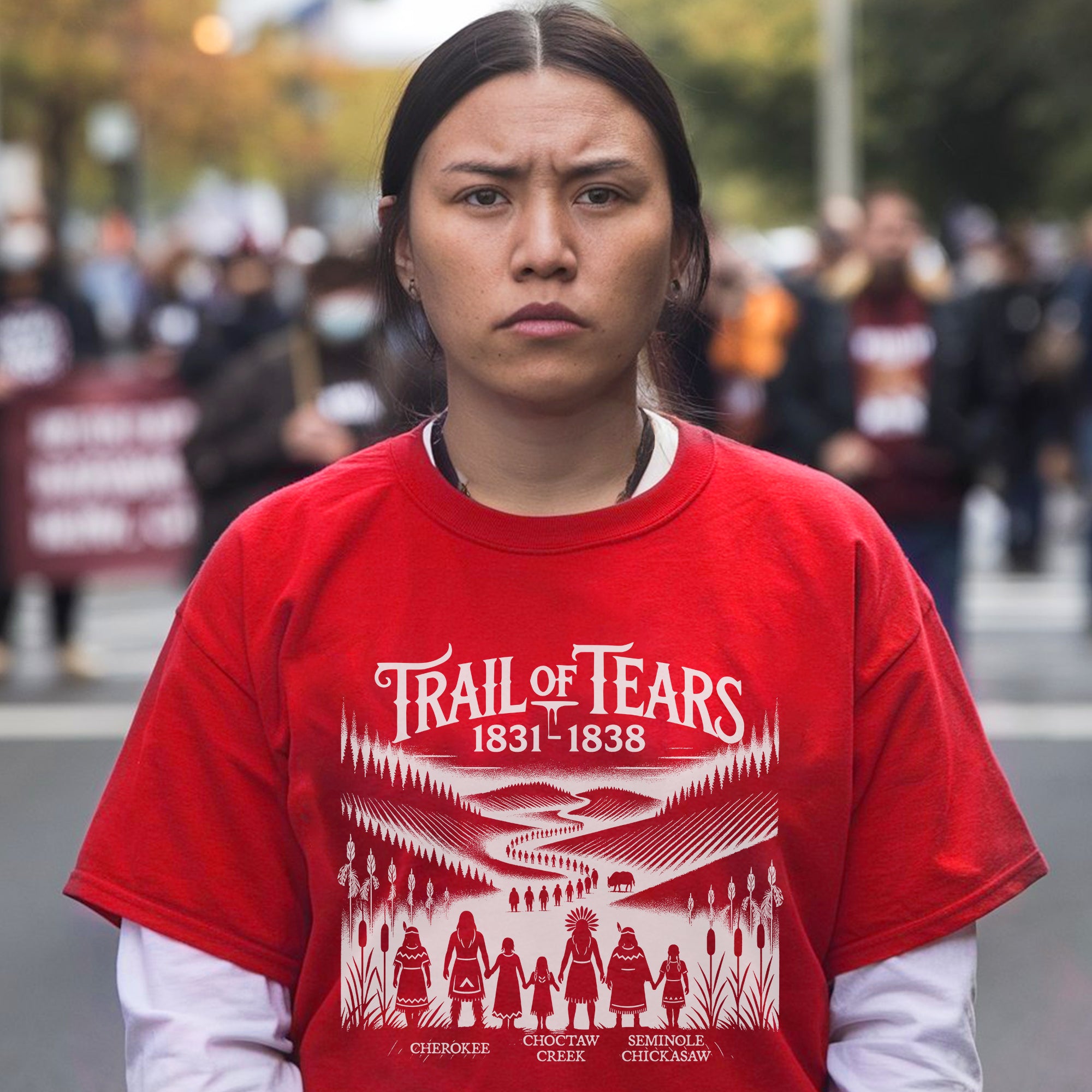 Native Heritage Trail of Tears 5 Tribes - Unisex T-Shirt/T-Shirt V-Neck/Hoodie/Sweatshirt