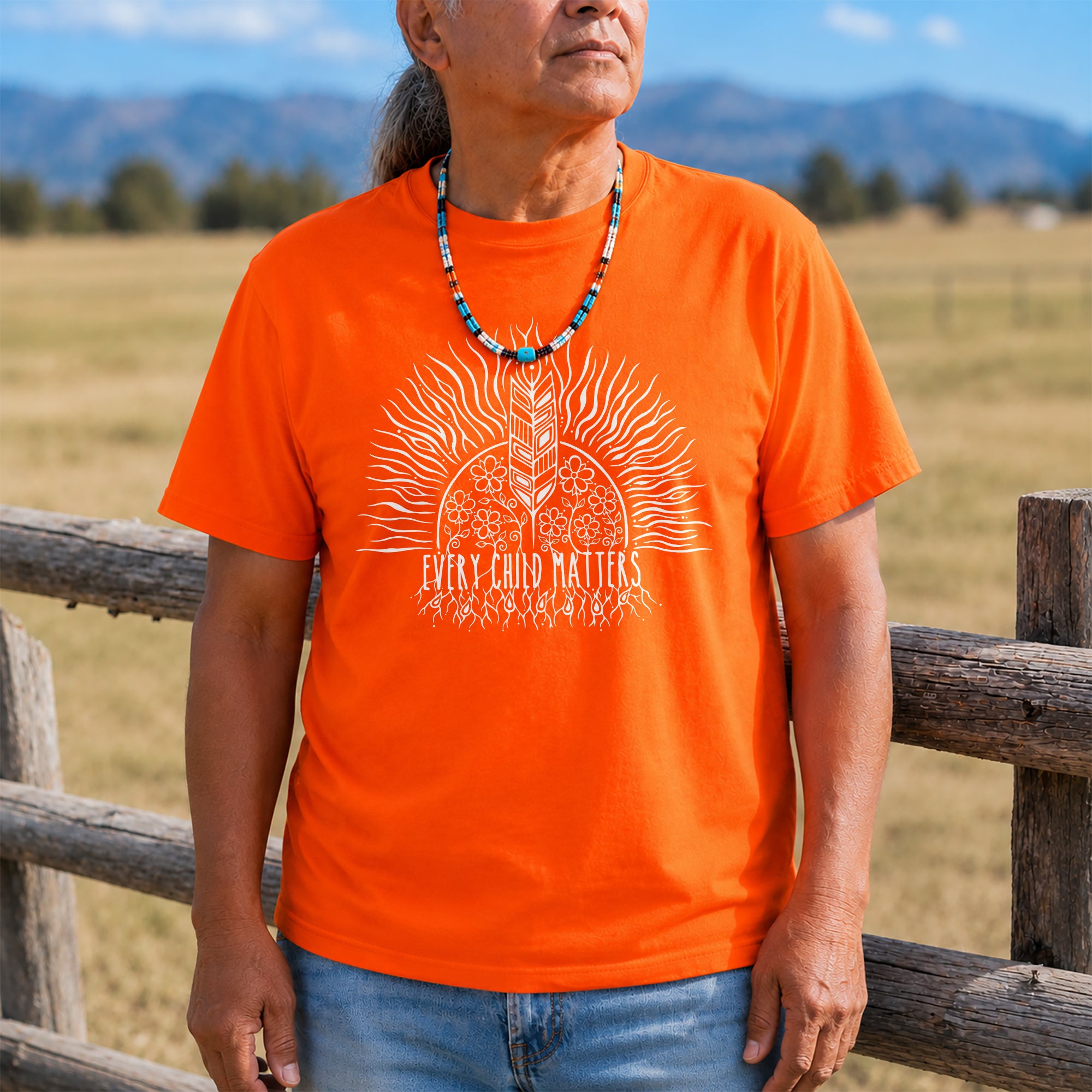 Every Child Matters Sacred Feather Sunburst Orange Unisex T-shirt/Hoodie/Sweatshirt