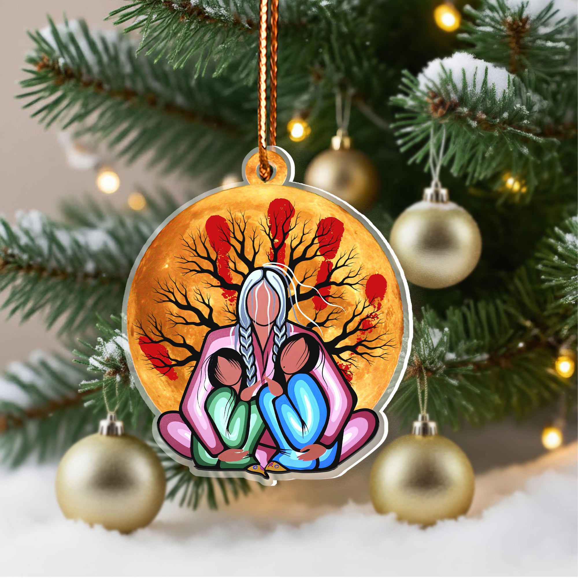 Embrace of the Ancestors Native Memorial Ornament Unique Christmas Gift Decor Flat Acrylic