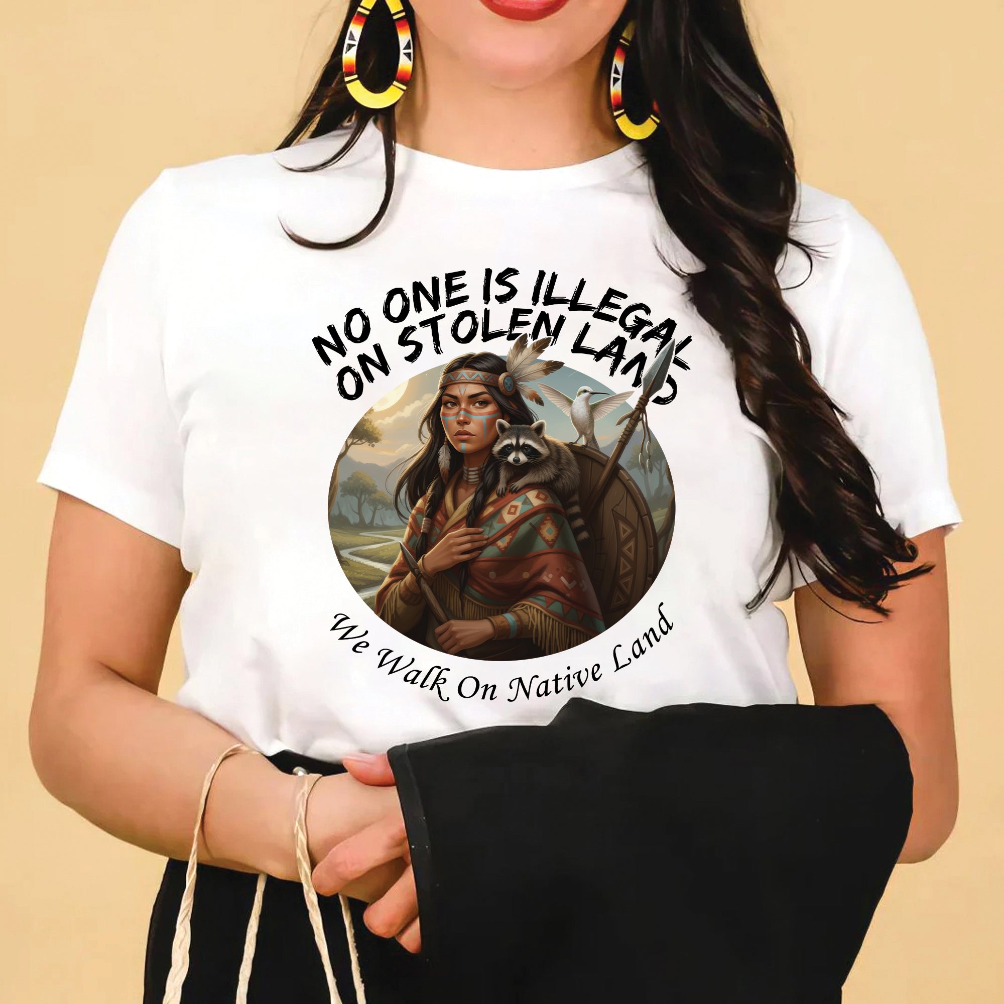 No One Is Illegal On Stolen Land - Unisex T-Shirt/T-Shirt V-Neck/Hoodie/Sweatshirt N84