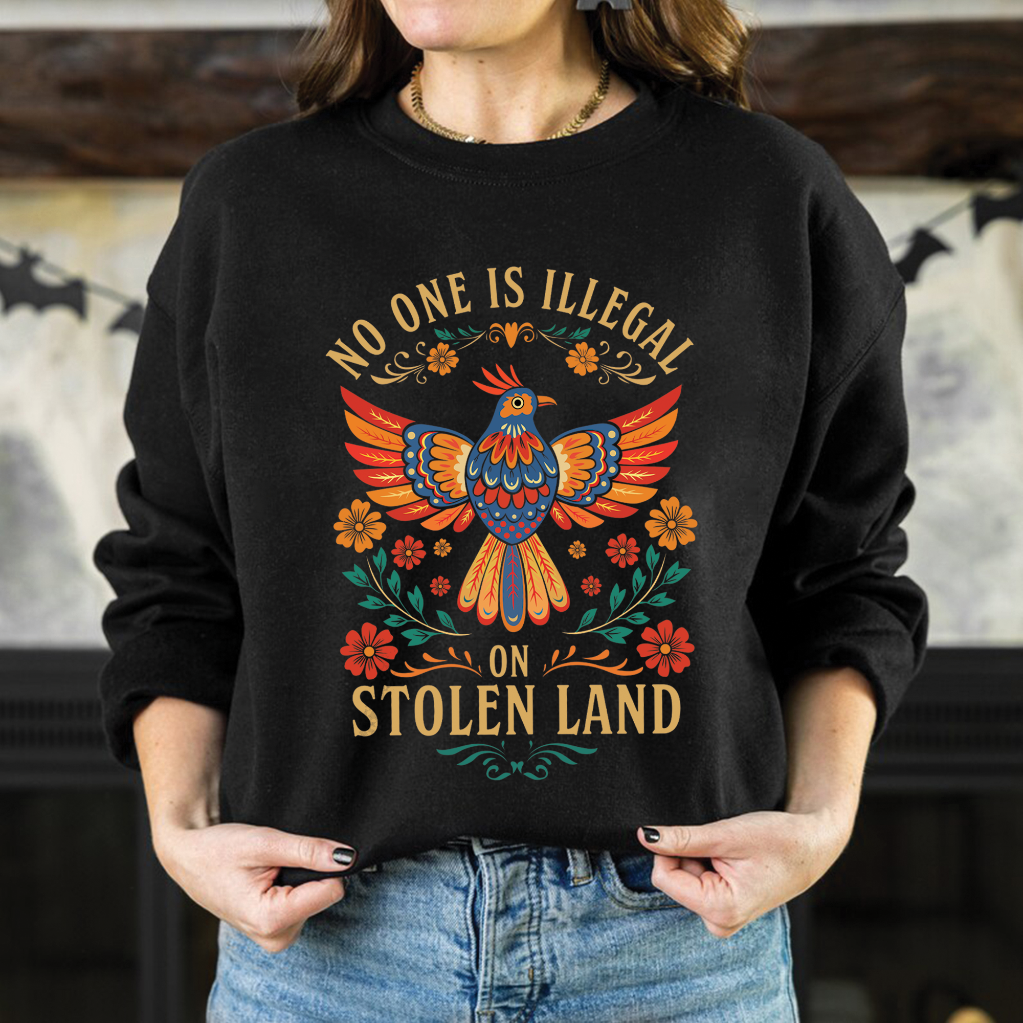 No One Is Illegal On Stolen Land - Unisex T-Shirt/T-Shirt V-Neck/Hoodie/Sweatshirt 169