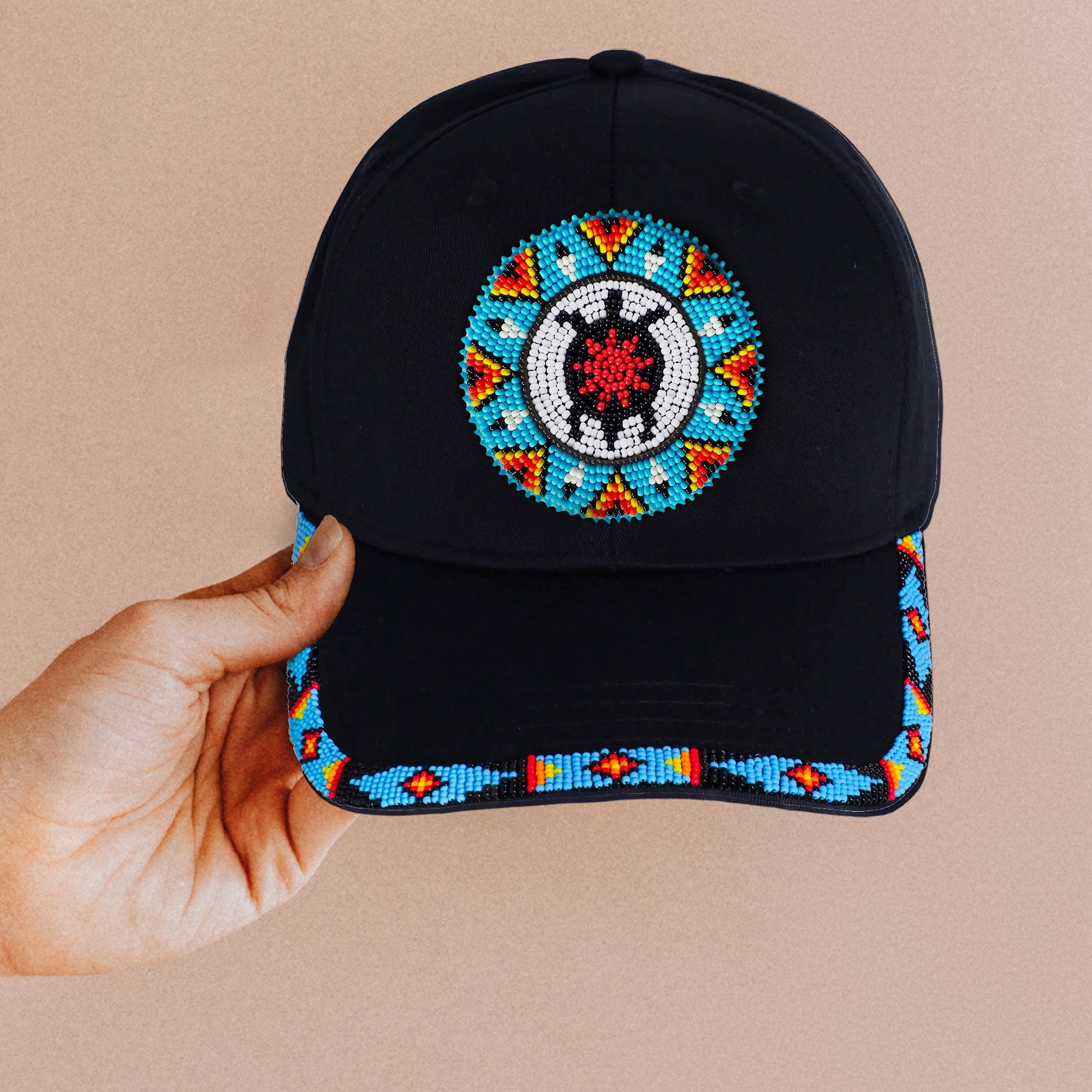 SALE 50% OFF - Blue Turtle Baseball Cap With Patch And Brim Cotton Unisex Native American Style