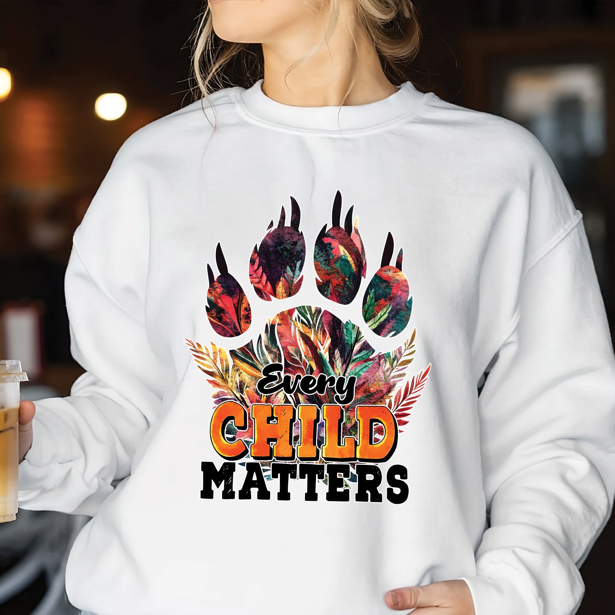 Every Child Matters Feathered Paw Print Orange Native American Unisex T-shirt/Hoodie/Sweatshirt