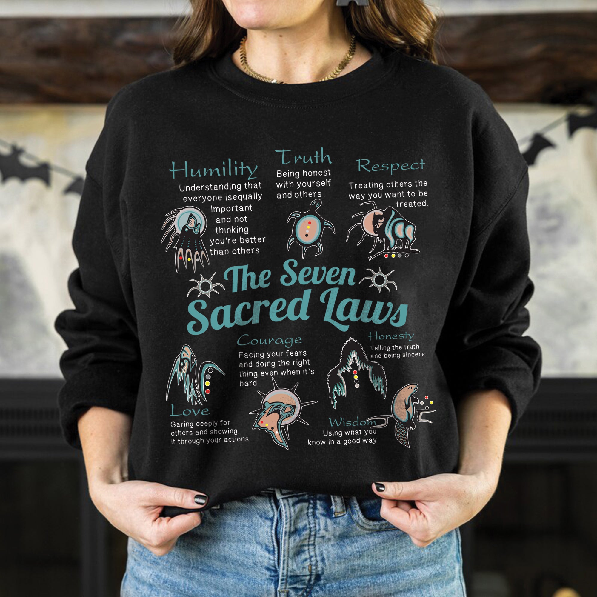The Seven Sacred Laws Native American Indigenous Culture Unisex T-Shirt/T-Shirt V-Neck/Hoodie/Sweatshirt 189