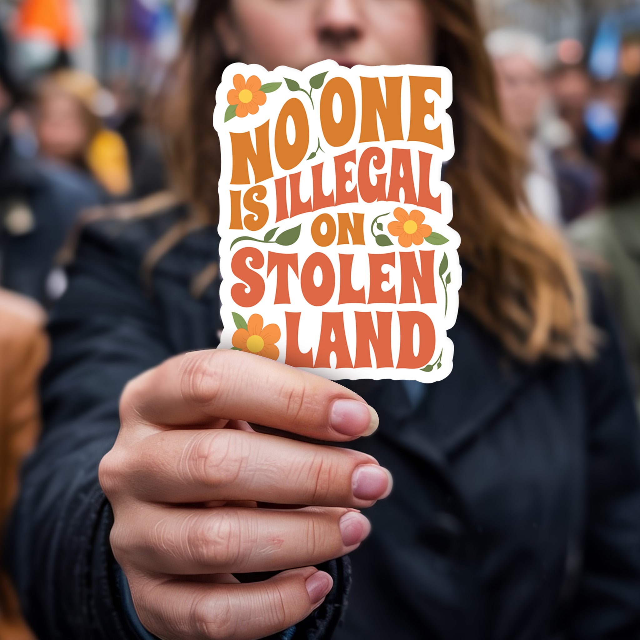 Sticker No One Is Illegal On Stolen Land