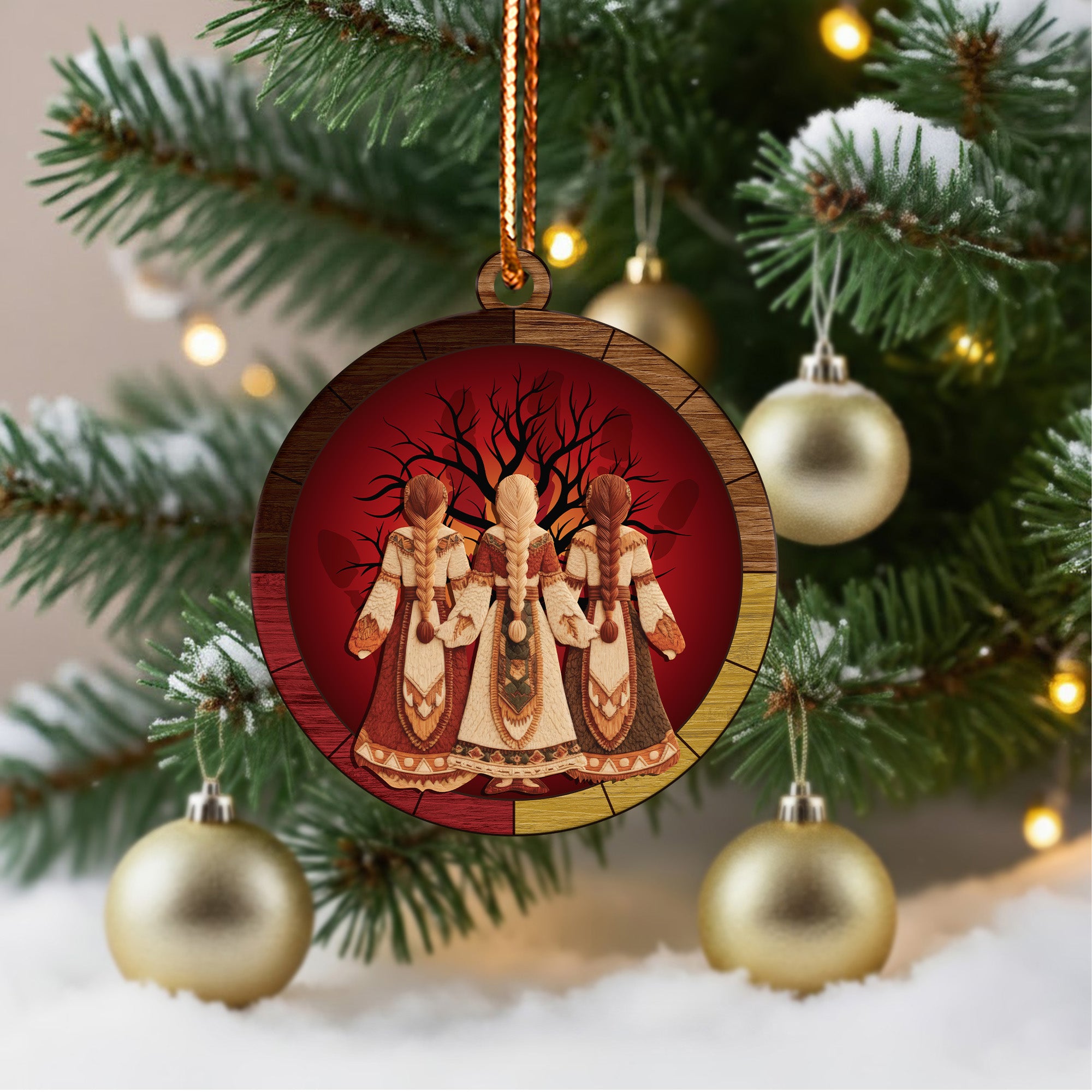 Three Sisters Ornament Native American Sacred Sisterhood Unique Christmas Gift Decor Flat Acrylic