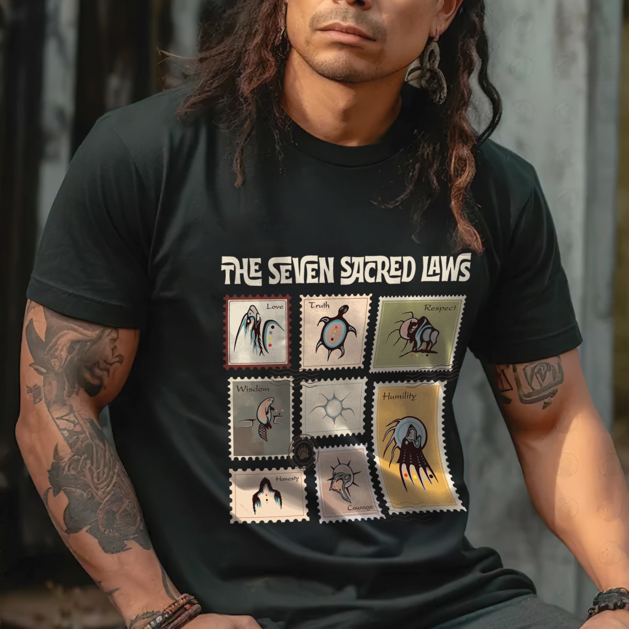 The Seven Sacred Laws Native American Indigenous Culture Unisex T-Shirt/T-Shirt V-Neck/Hoodie/Sweatshirt 187