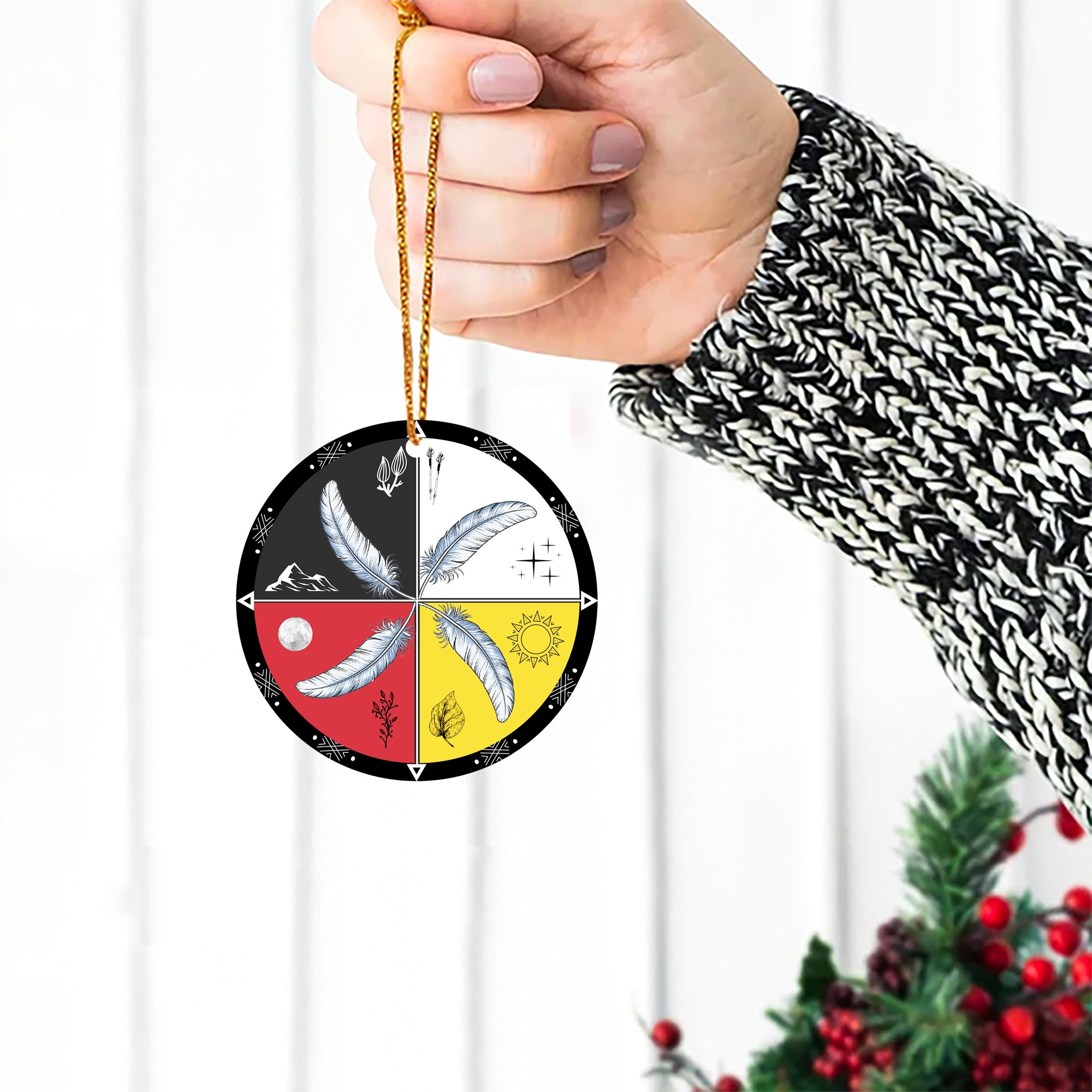 Four Directions Feather Native American - Unique Christmas Gift Decor Flat Acrylic