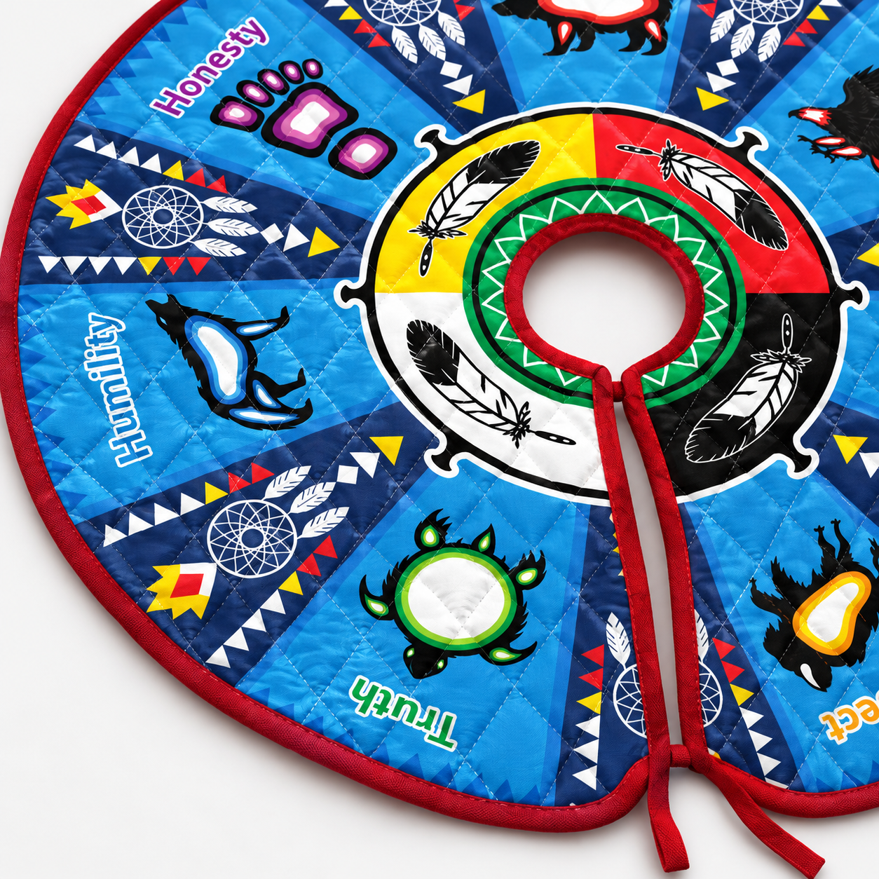 Seven Grandfather Teachings - Quilted Tree Skirt Holiday Decor