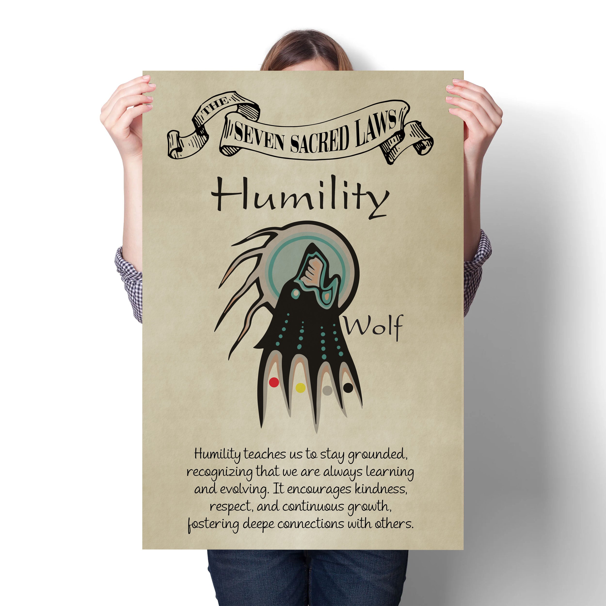 Humility – Seven Sacred Laws Native American Spiritual Teaching Wall Art Poster/ Canvas