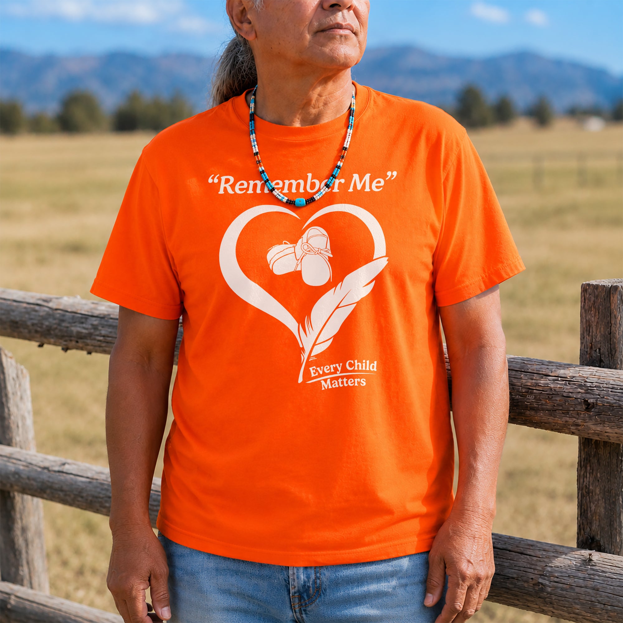 Remember Me Every Child Matters Heart Feather Orange Shirt Day Unisex T-shirt/Hoodie/Sweatshirt