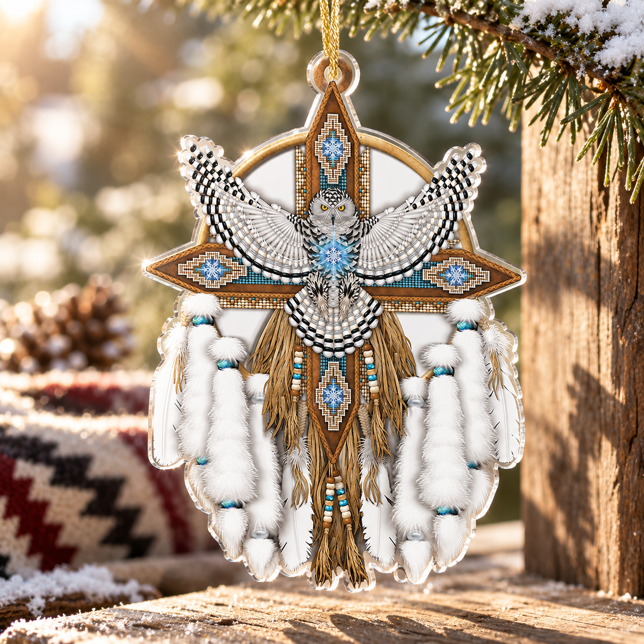 Owl  Native American - Unique Gift Decor Flat Acrylic
