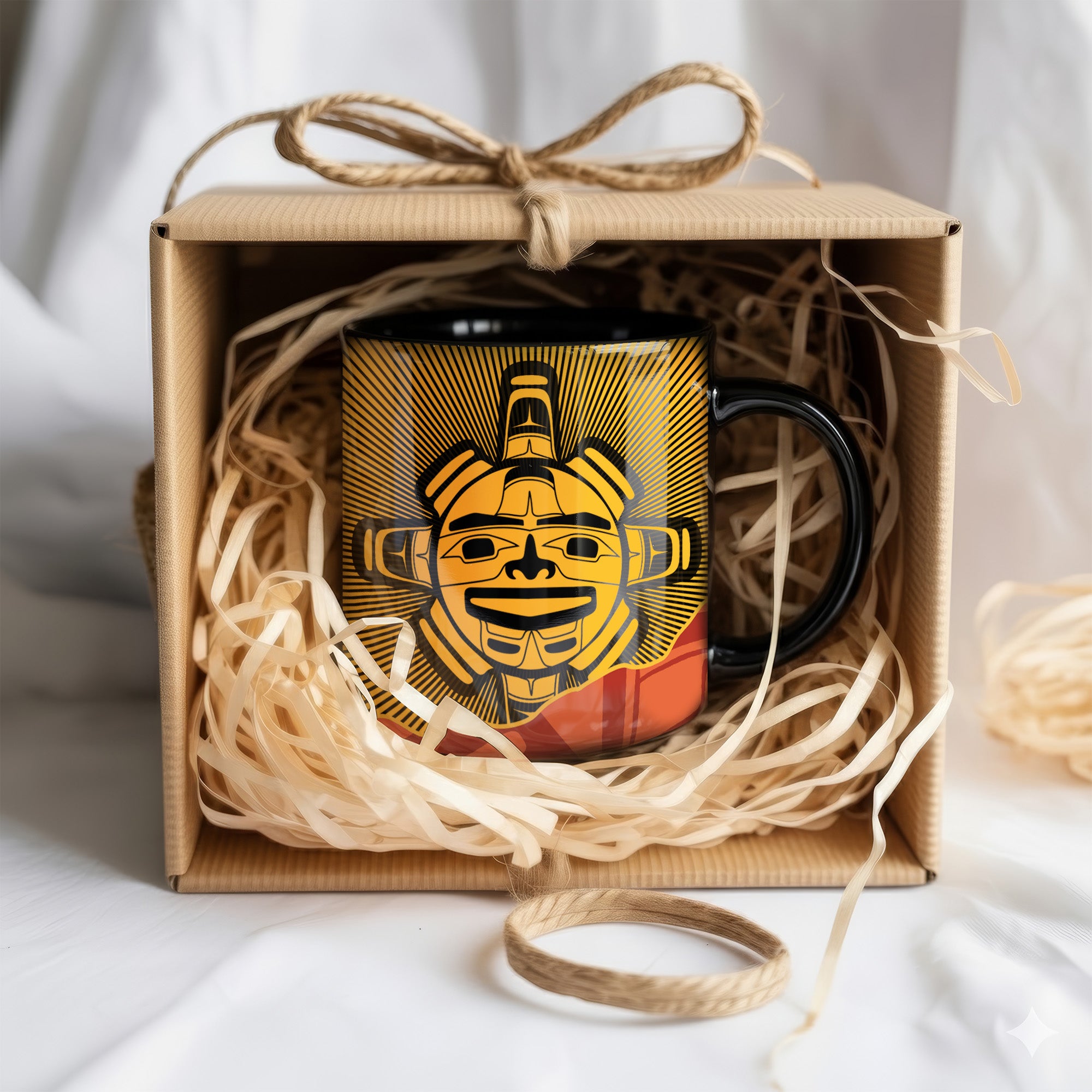 Native Northwest Chilkat Sun Ceramic Native American Heritage Mug