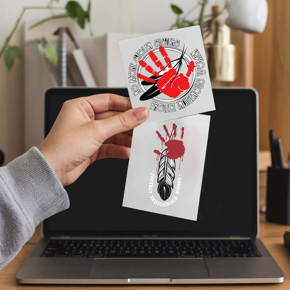 No More Stolen Sisters Red Hand Decal - Protect Indigenous Women