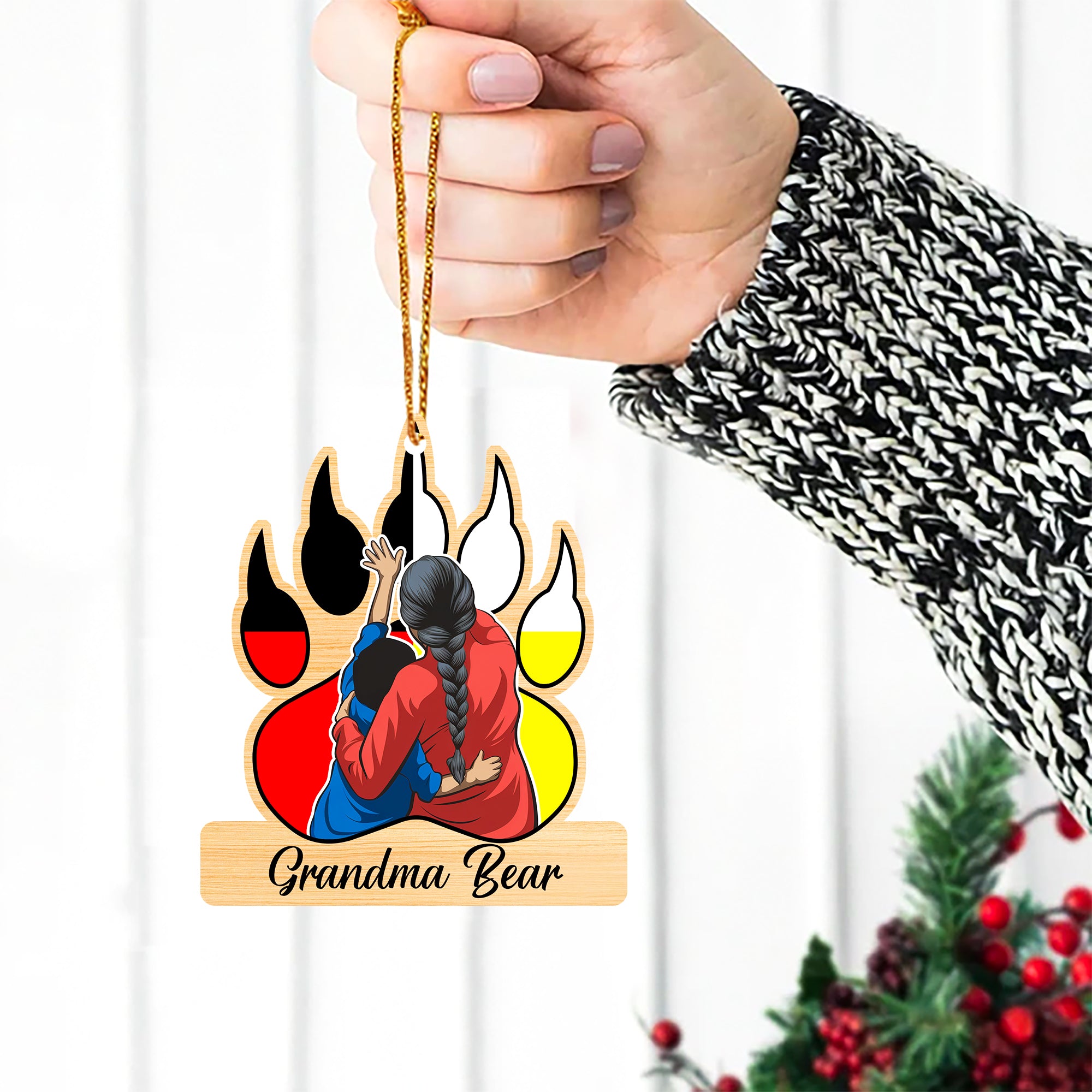 Grandma Bear Native American - Unique Christmas Gift Decor Flat Acrylic