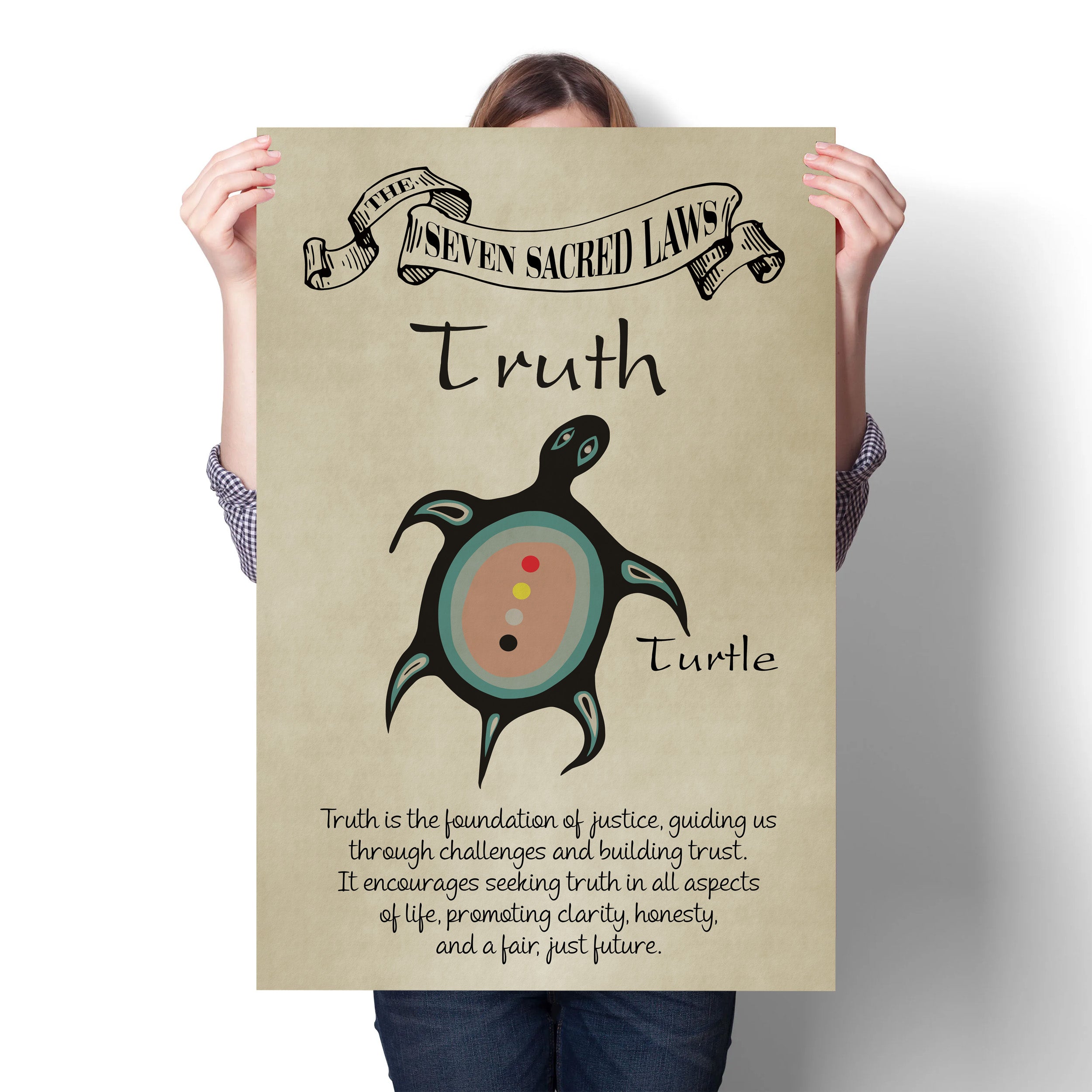 Truth – Seven Sacred Laws Native American Spiritual Teaching Wall Art Poster/ Canvas