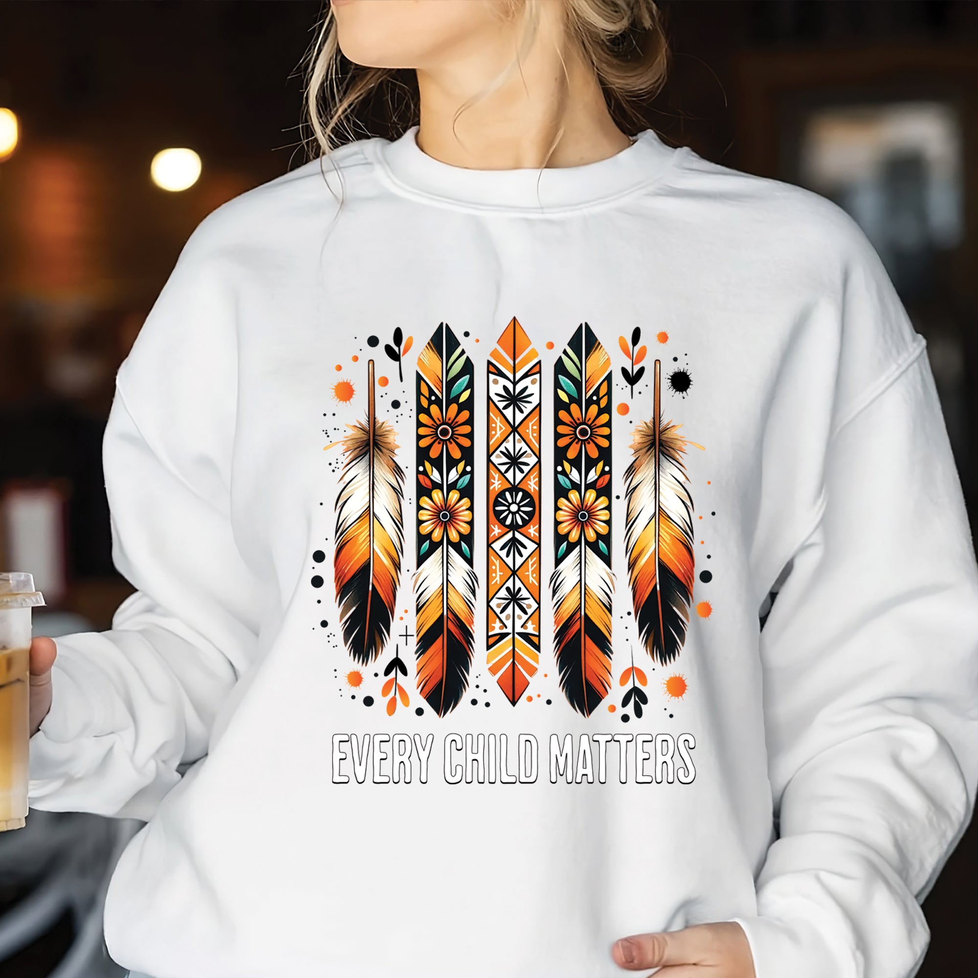 Every Child Matters Orange Native American Feather Unisex T-Shirt/Hoodie/Sweatshirt