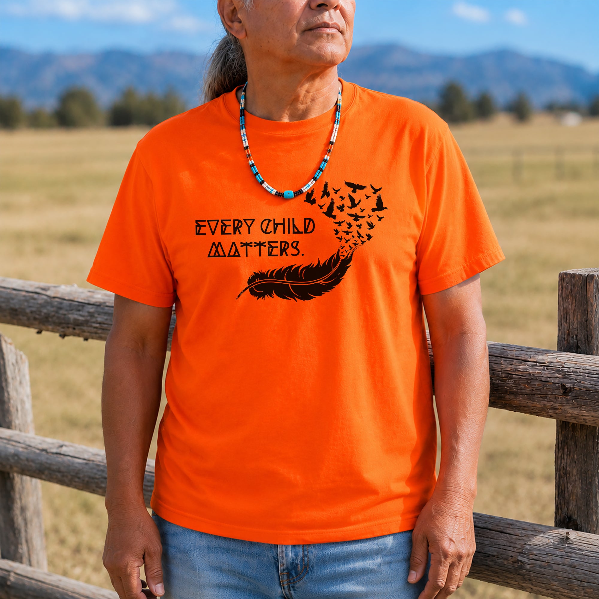 Feather Flying Birds Every Child Matters Orange Shirt Day Unisex T-shirt/Hoodie/Sweatshirt/V-Neck T-shirt
