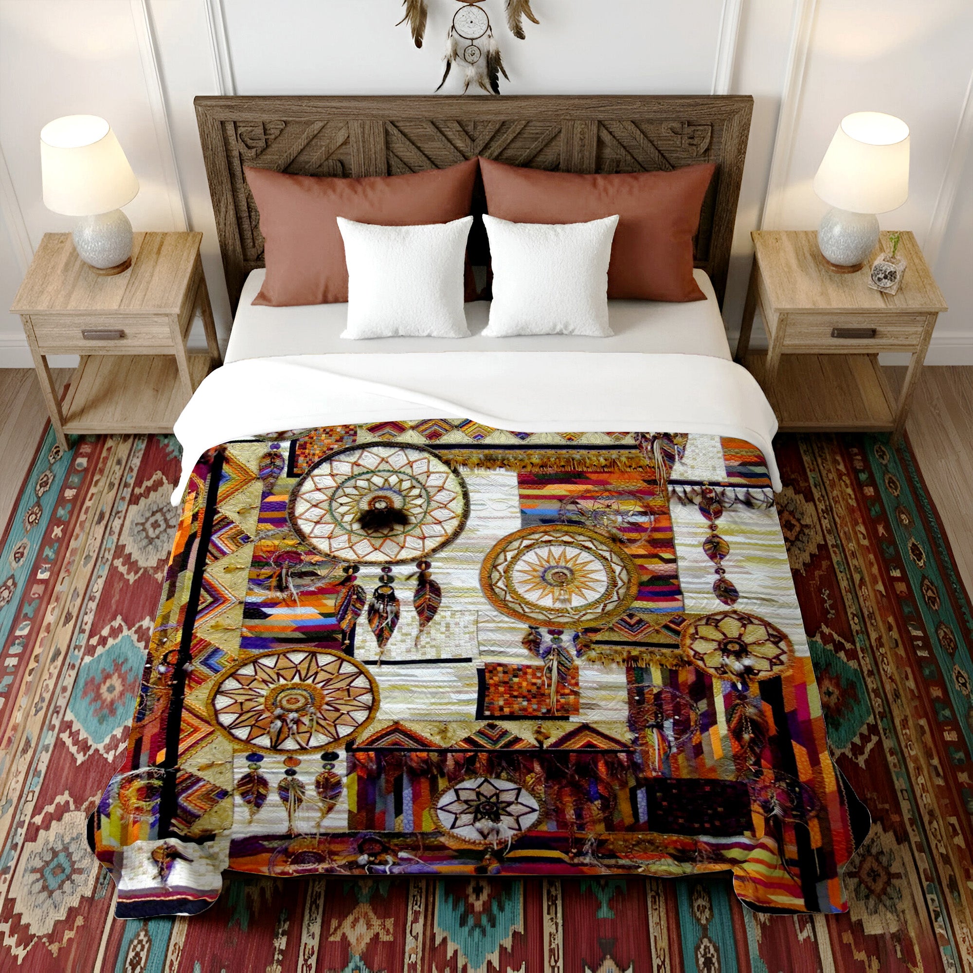 Native American Dreamcatcher Soft And Warm Premium Fleece Blanket