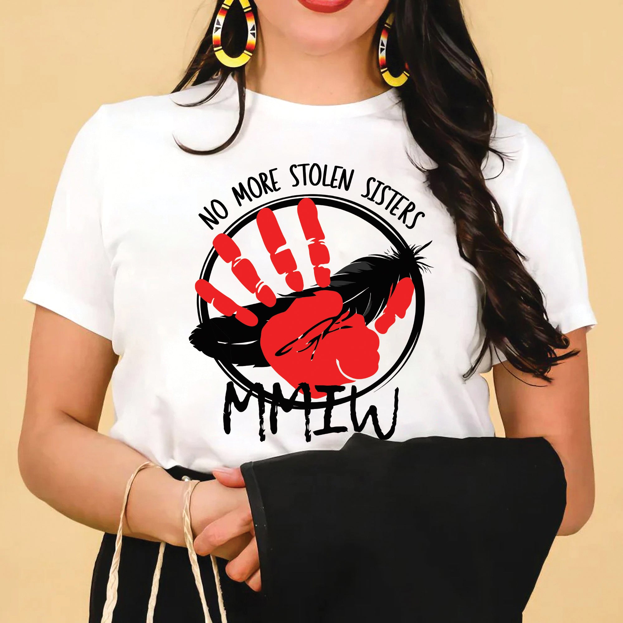 No More Stolen Sisters MMIW Native Women Awareness Unisex T-shirt/T-shirt V-Neck/Hoodie/Sweatshirt - One side